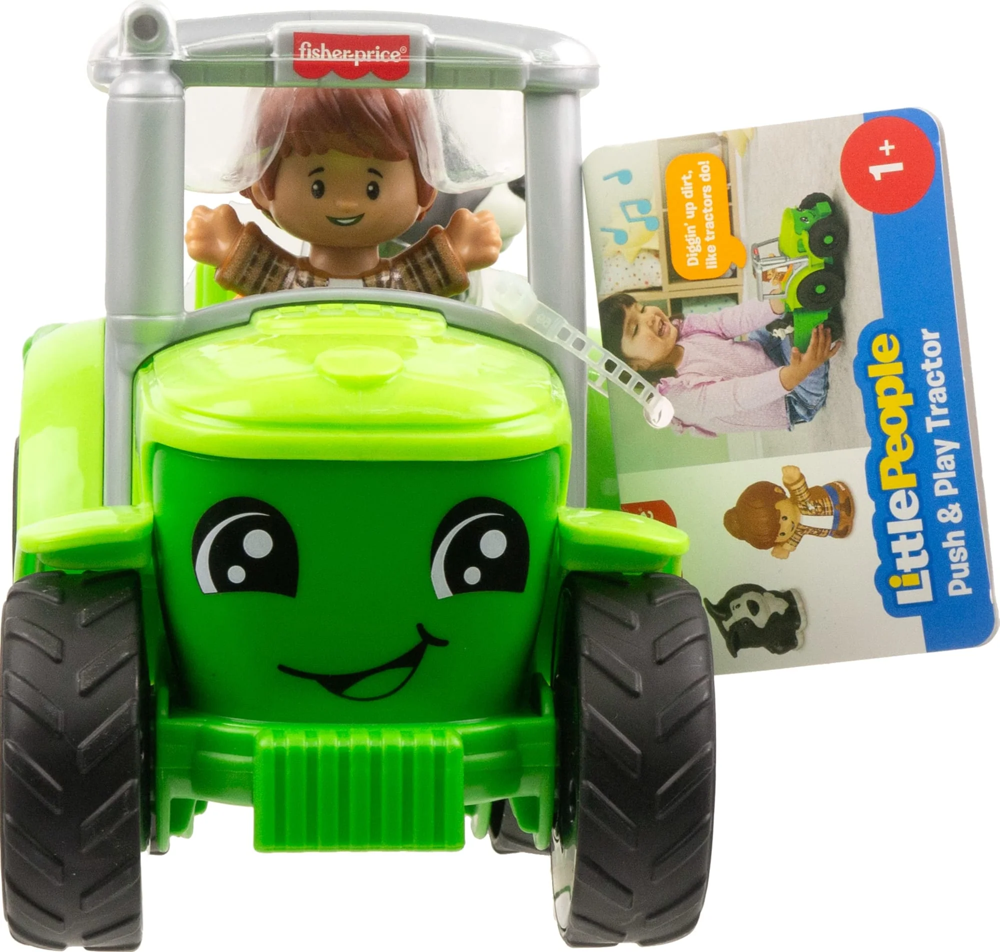 Fisher-Price Little People Push & Play Tractor, Musical Toy Farm Vehicle & 2 Figures For Toddlers, Multilanguage Version - Image 6