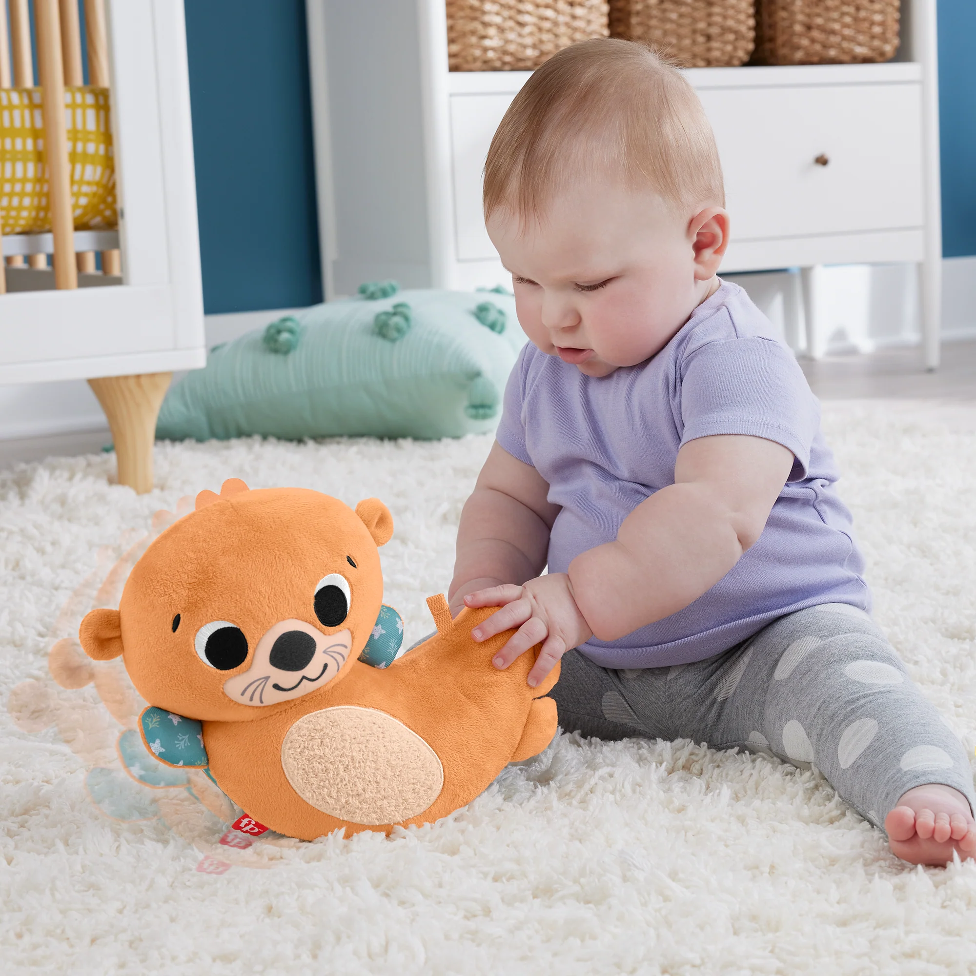 Fisher-Price  Peluche  Loutre Basculante de Jeu Sur Le Ventre2 en 1 - Image 3