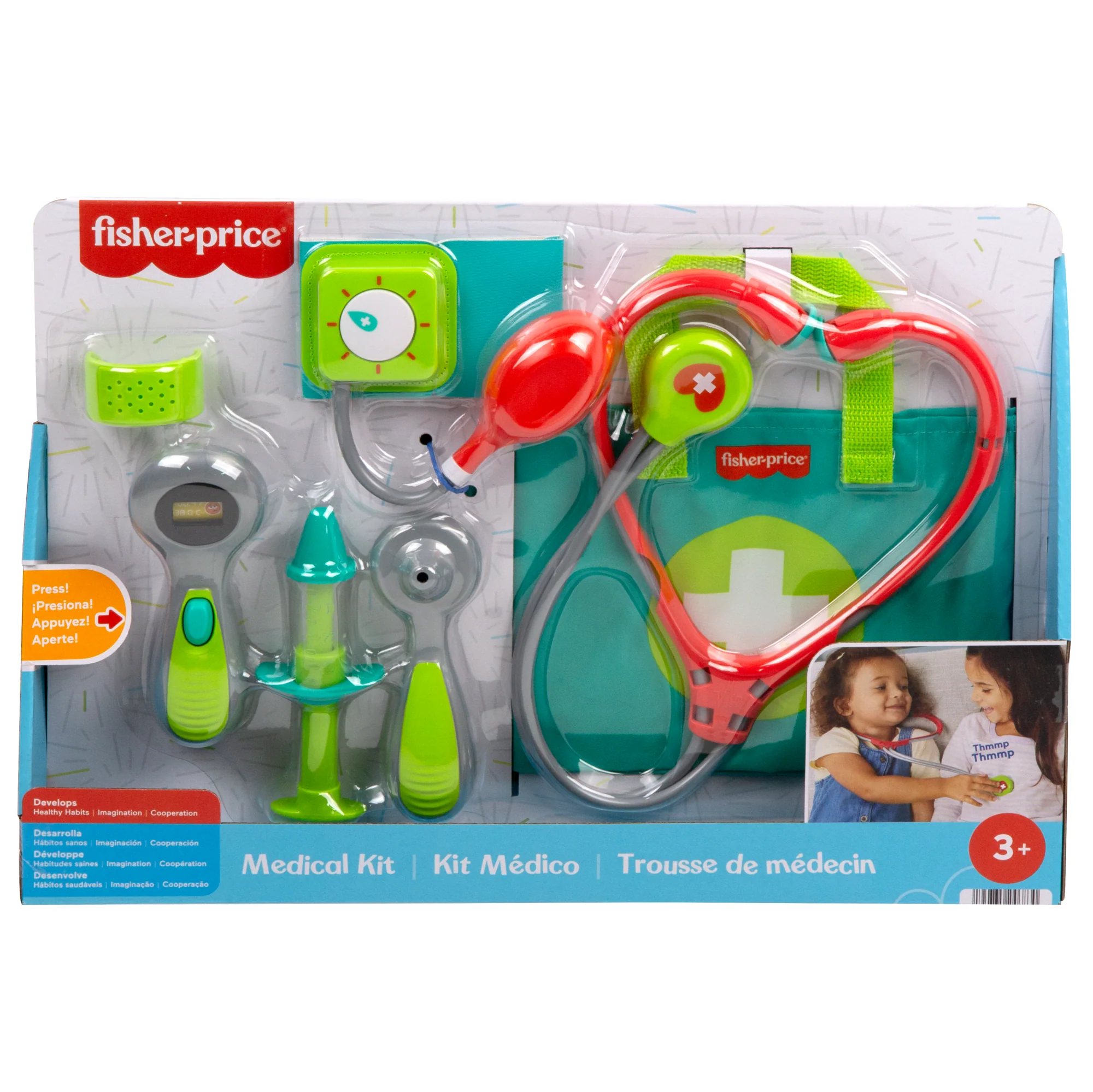Fisher-Price Medical Kit 7-Piece Doctor Toys Preschool Pretend Play Set For Ages 3+ Years - Image 6