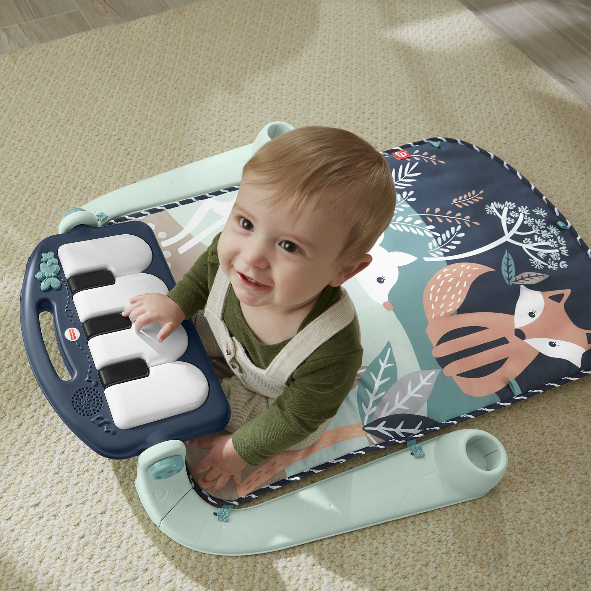 Fisher-Price Tapis D’Activités Pour Bébé, Piano, Jouets, Faon Marine - Image 3