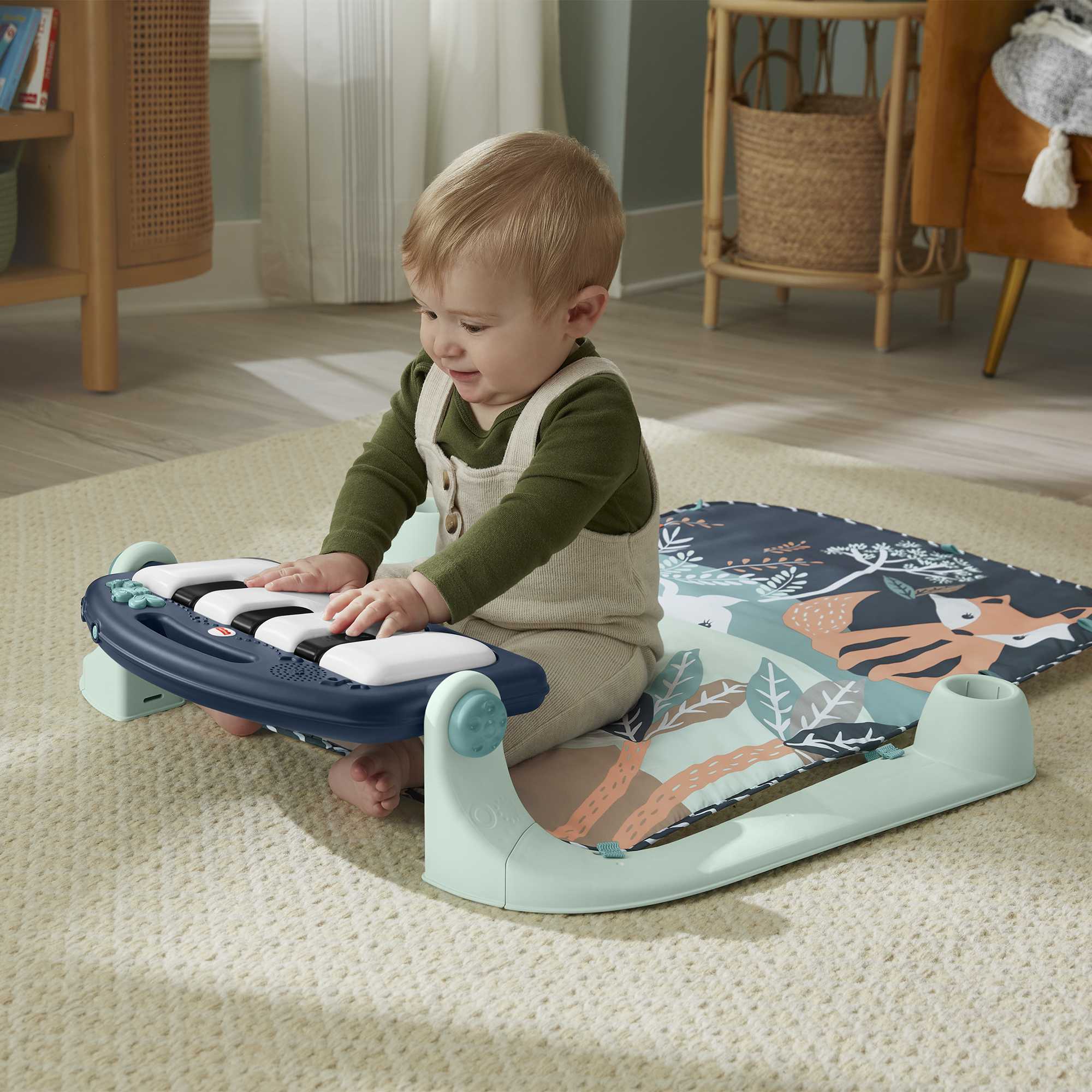 Fisher-Price Tapis D’Activités Pour Bébé, Piano, Jouets, Faon Marine - Image 4