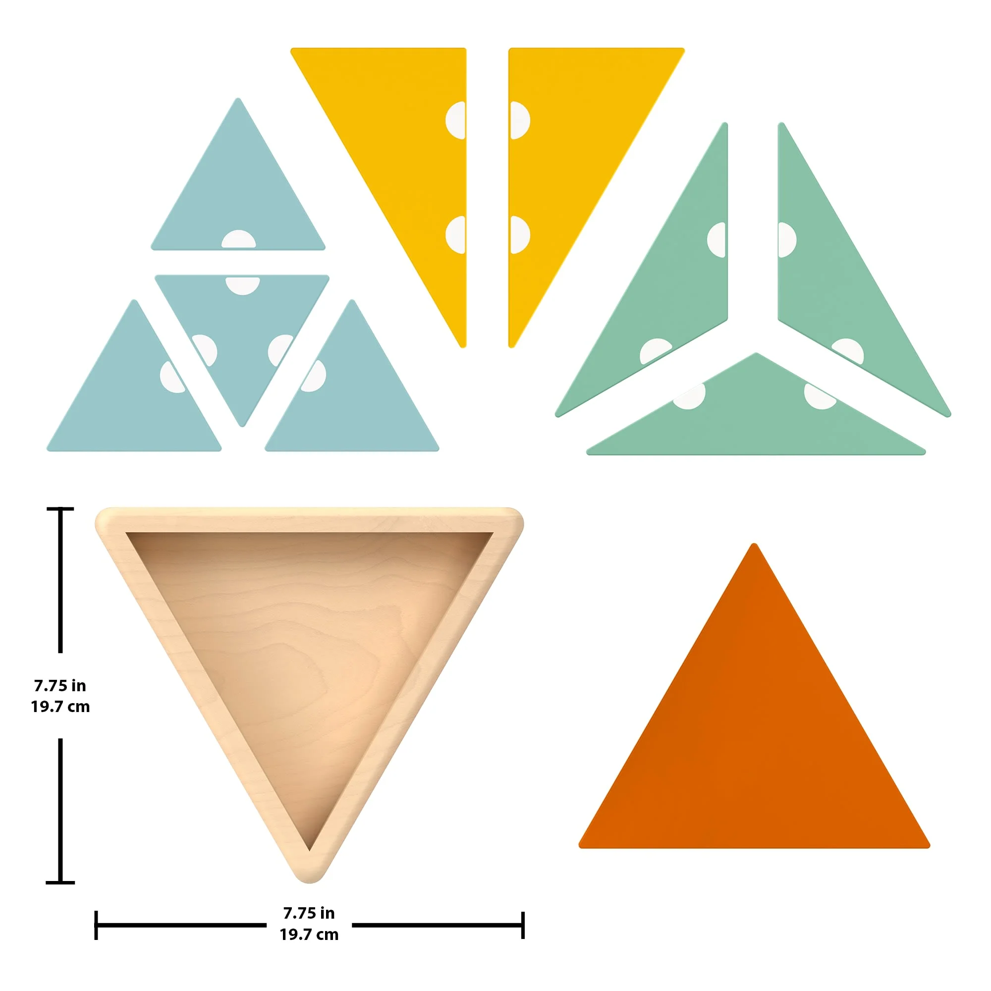 Fisher-Price Montessori Wooden Triangle Puzzle, Preschool Learning Toy, 10 Wood Pieces - Image 5