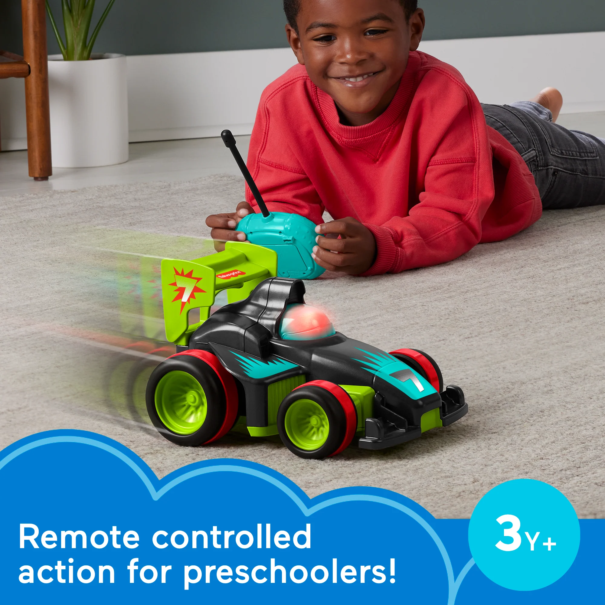 Fisher-Price My Easy RC Preschool Toy Remote Controlled Car For Kids Ages 3+ Years - Image 2