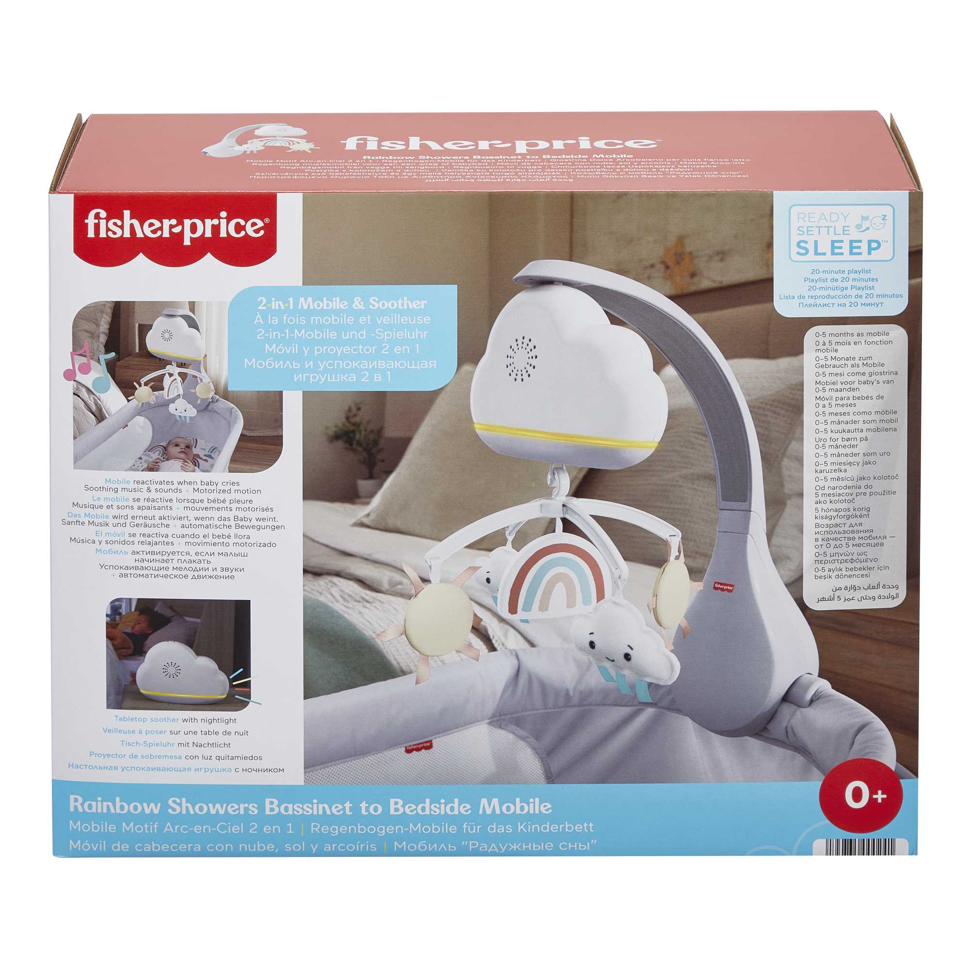 Fisher-Price Rainbow Showers Bassinet To Bedside Mobile - Image 6