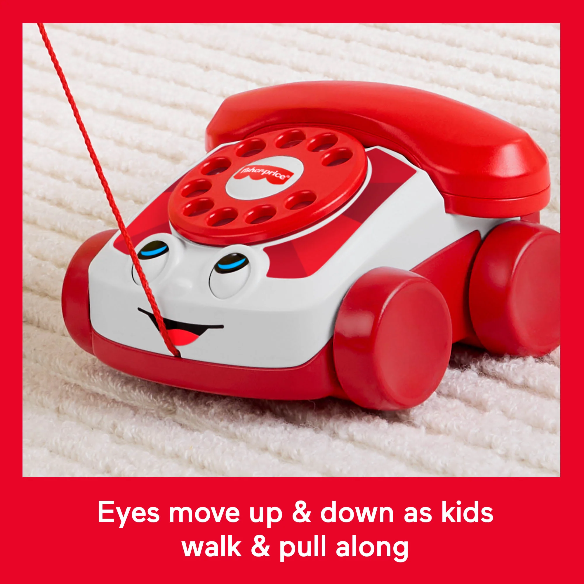 Fisher-Price Red Chatter Telephone Baby & Toddler Pull Toy, Mattel 80Th Anniversary Edition - Image 3