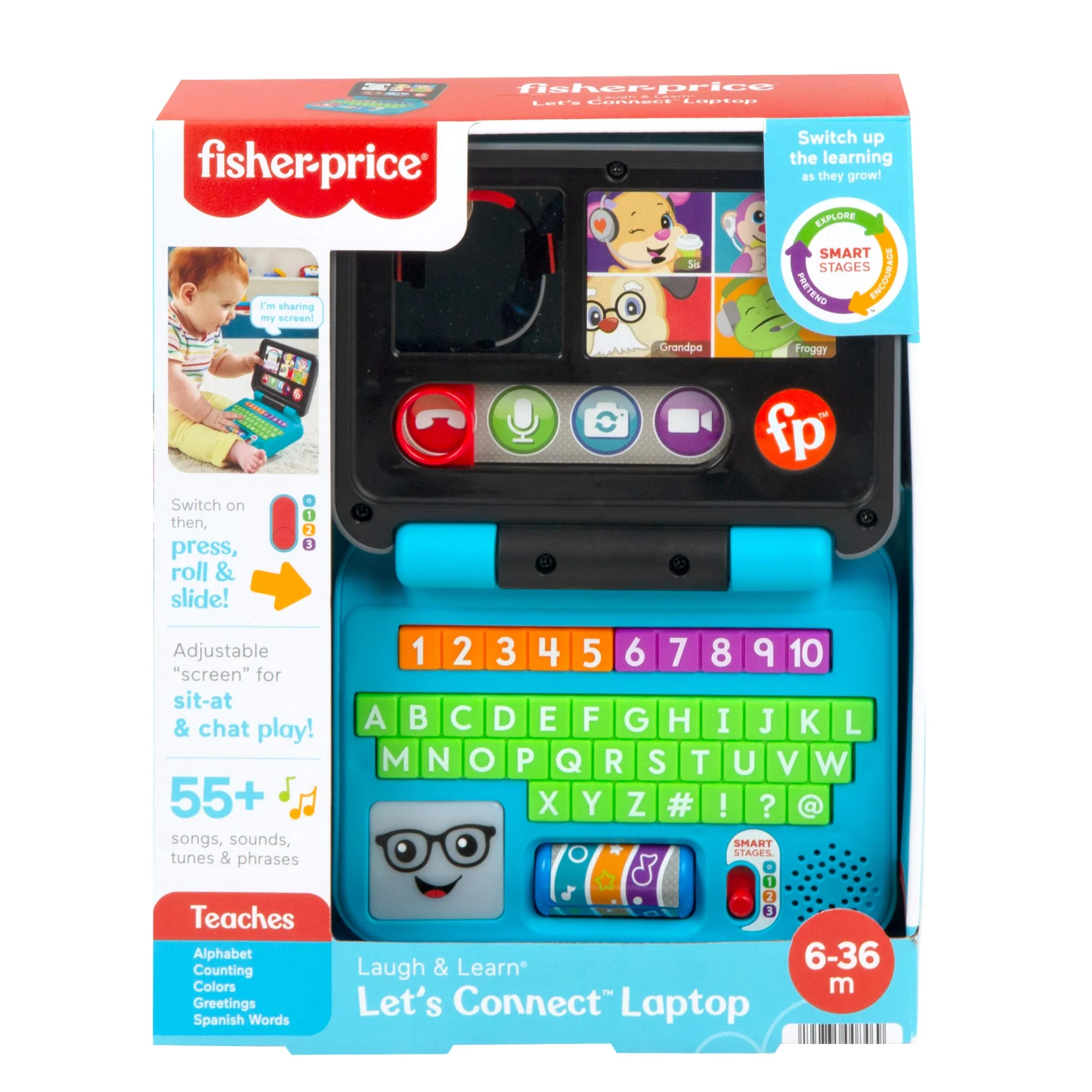 Fisher-Price Ríe y Aprende Juguete para Bebés Mi Primer Laptop De Aprendizaje - Image 5