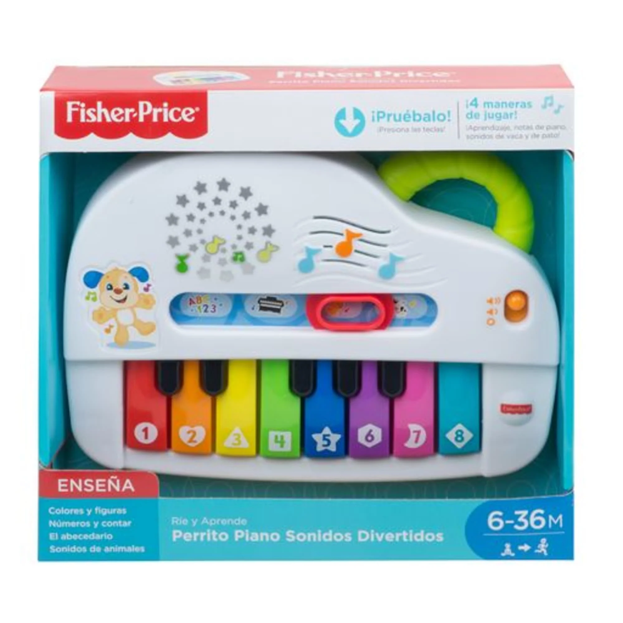 Fisher-Price Ríe y Aprende Juguete para Bebés Perrito Piano Sonidos Divertidos - Image 4