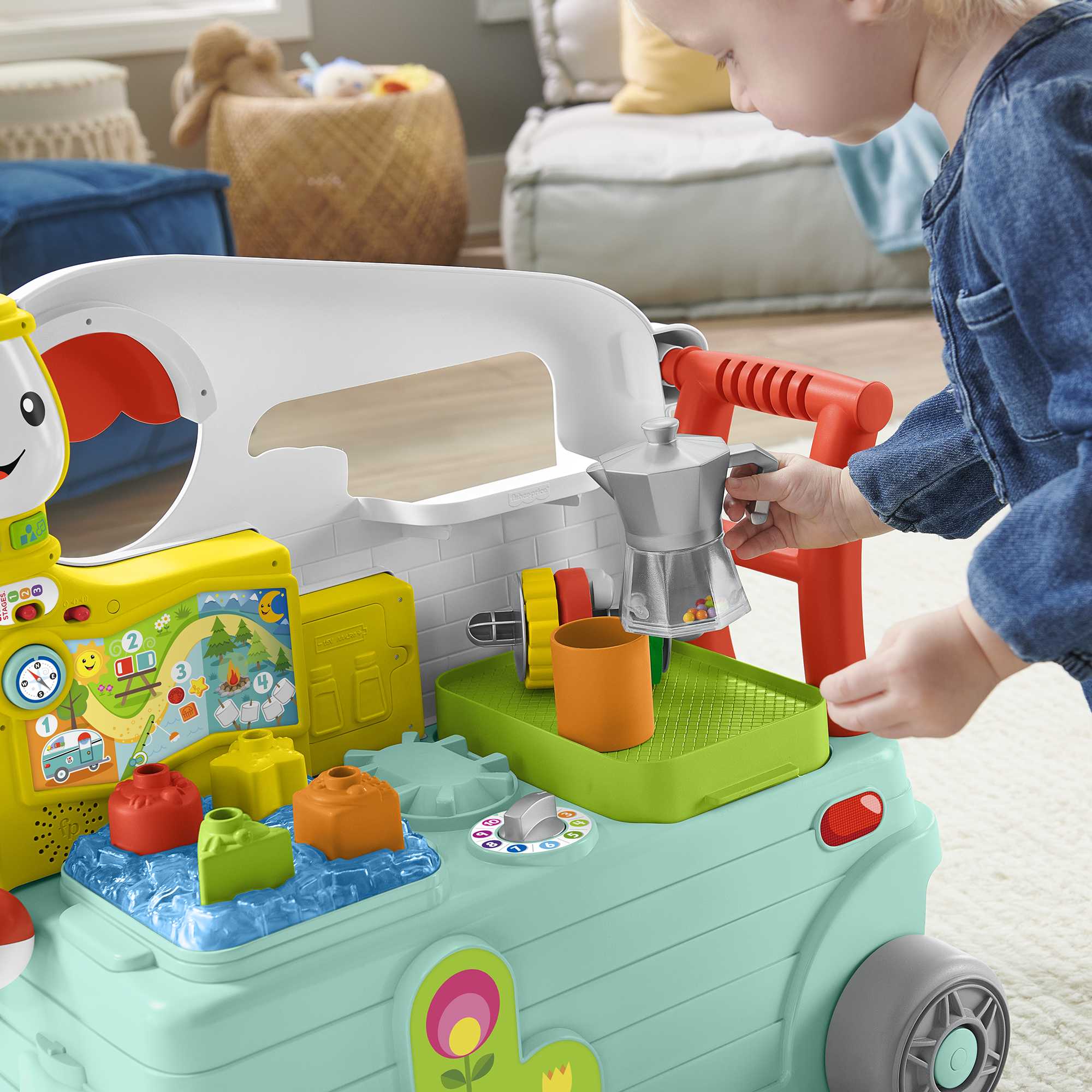 Fisher-Price Rires et Éveil Caravane en Balade 3 en 1, Centre D’Activités Musical Version Anglaise et Française - Image 4