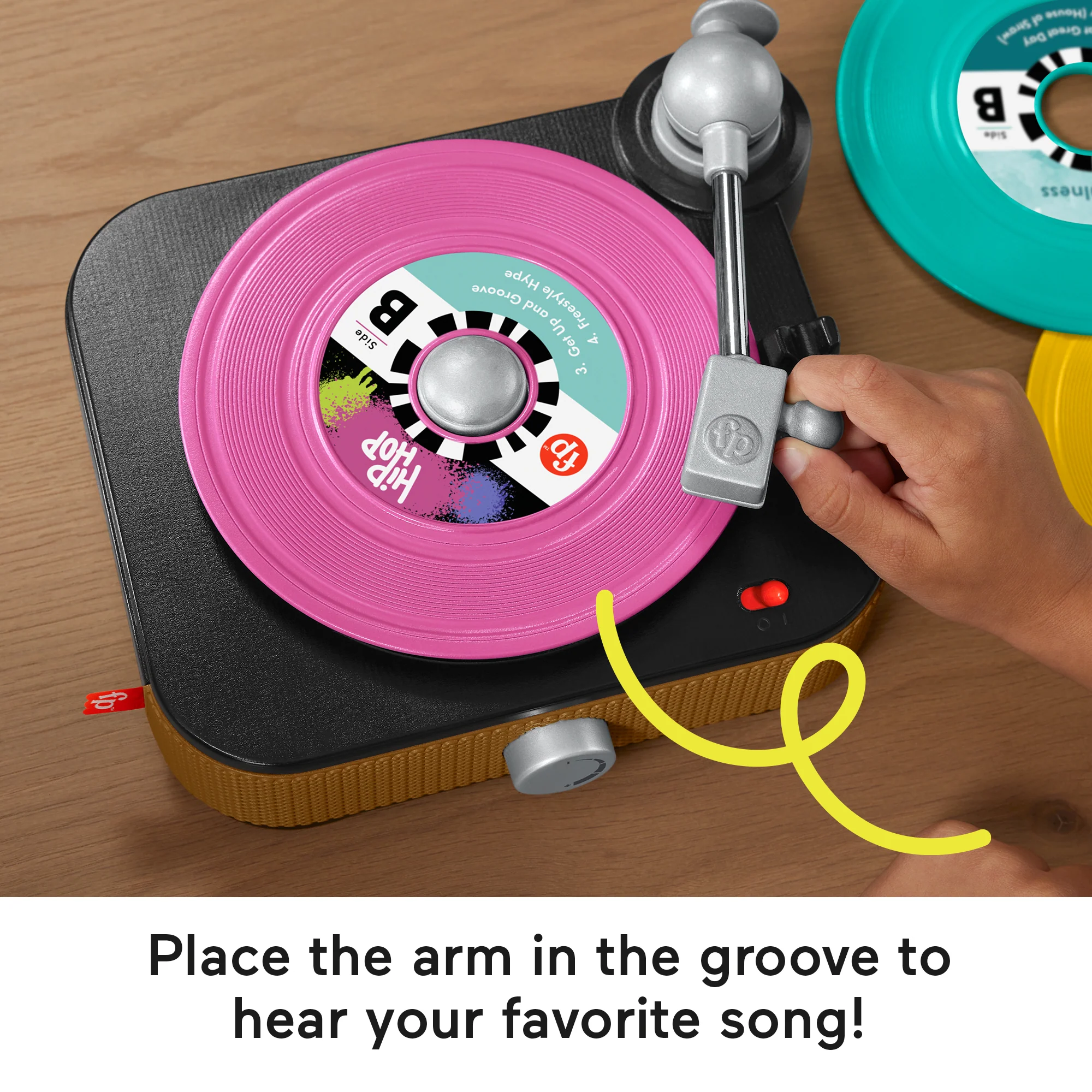 Fisher-Price Rockin’ Record Player Musical Toy For Preschool Pretend Play - Image 4
