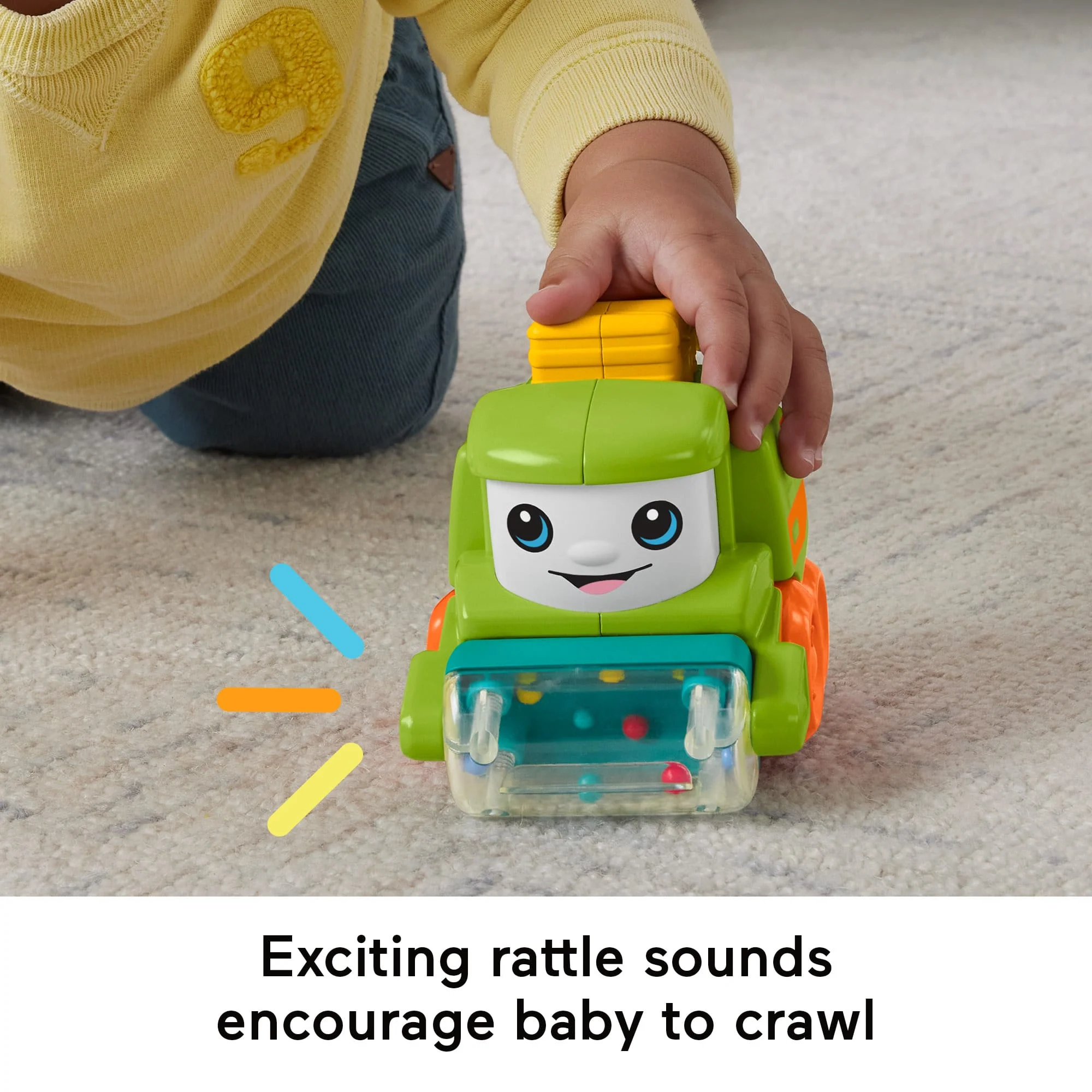 Fisher-Price Rollin’ Tractor Push-Along Toy Vehicle For infants With Fine Motor Activities - Image 4