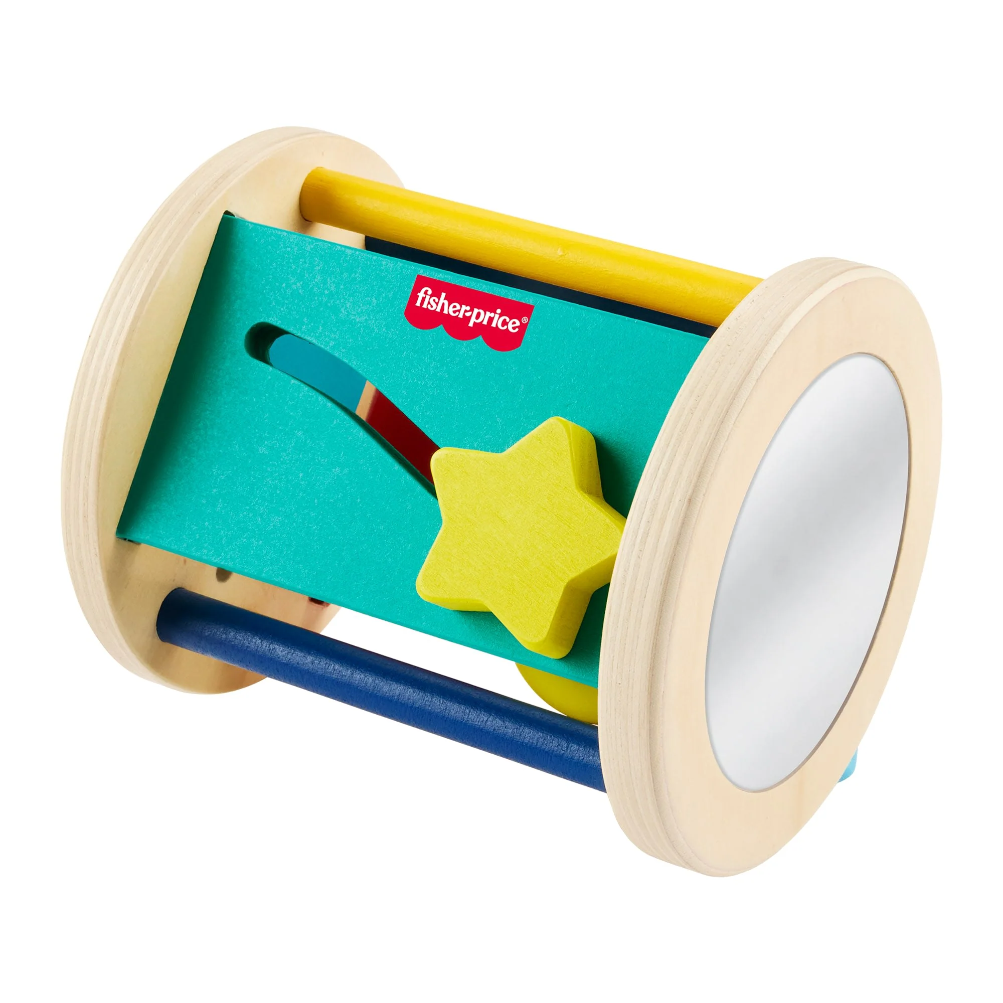 Fisher-Price-Rouleau Jeu à Quatre Pattes en Bois-Activité D’Éveil Pour Bébé