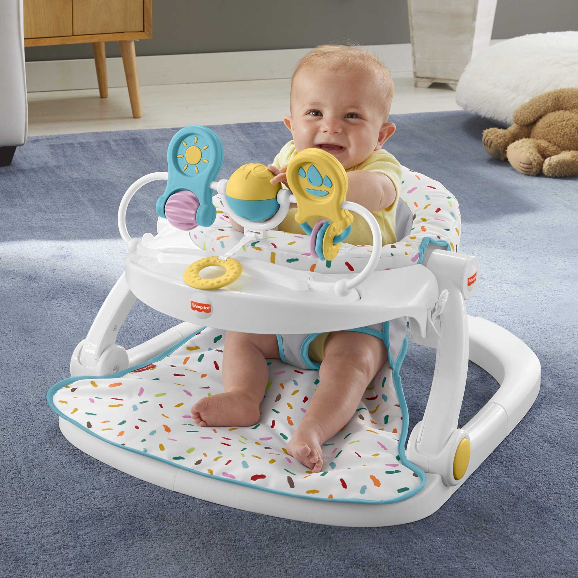 Fisher-Price  Siège Jeu et Confort de Luxe, Paillettes Arc-en-Ciel - Image 2