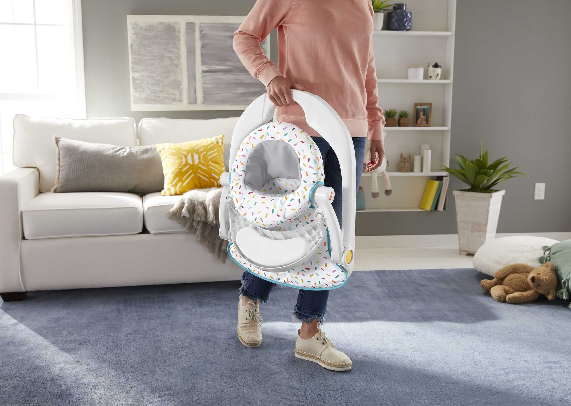 Fisher-Price  Siège Jeu et Confort de Luxe, Paillettes Arc-en-Ciel - Image 4