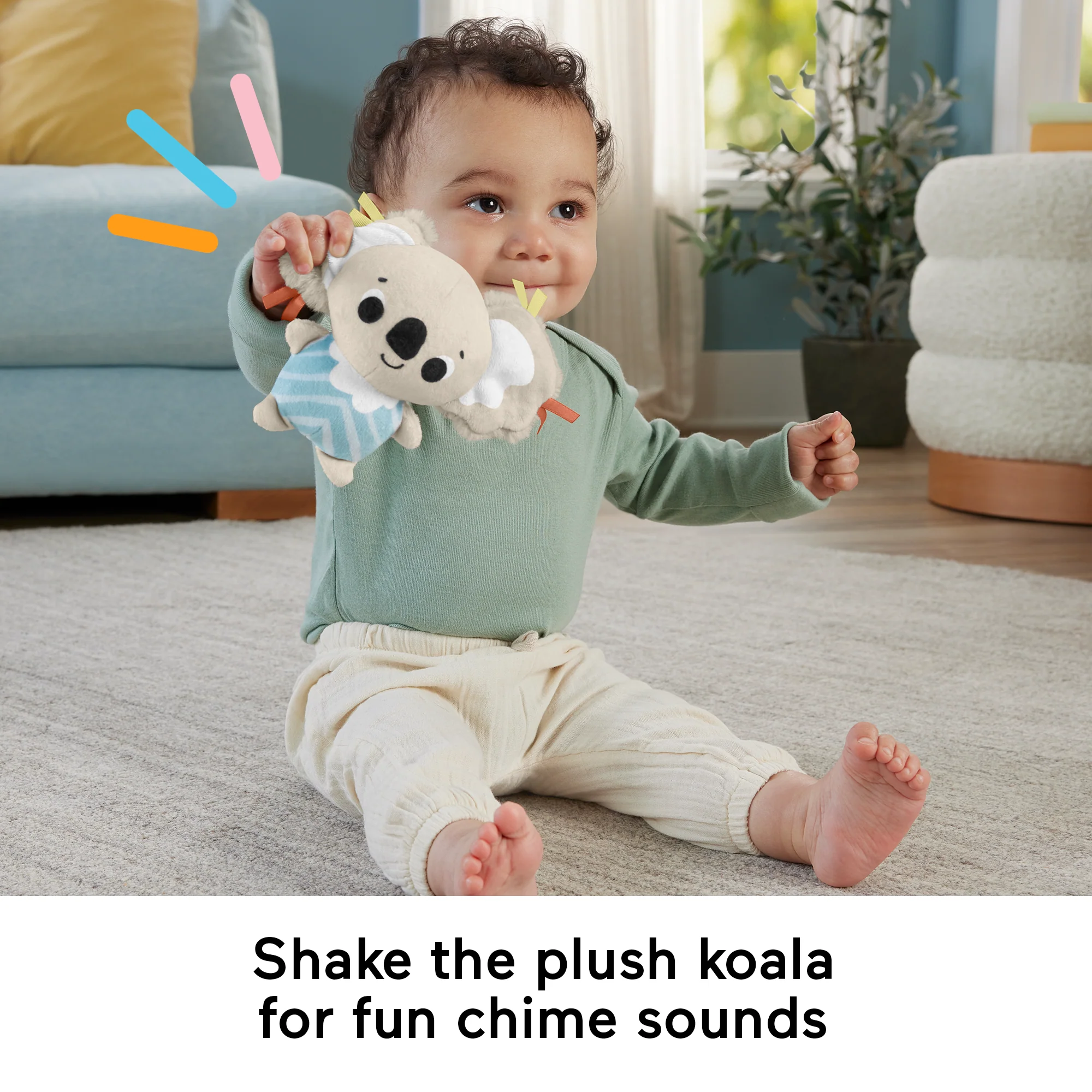 Fisher-Price Simply Senses Newborn Gym Baby Activity Mat With 6 Sensory Toys - Image 4