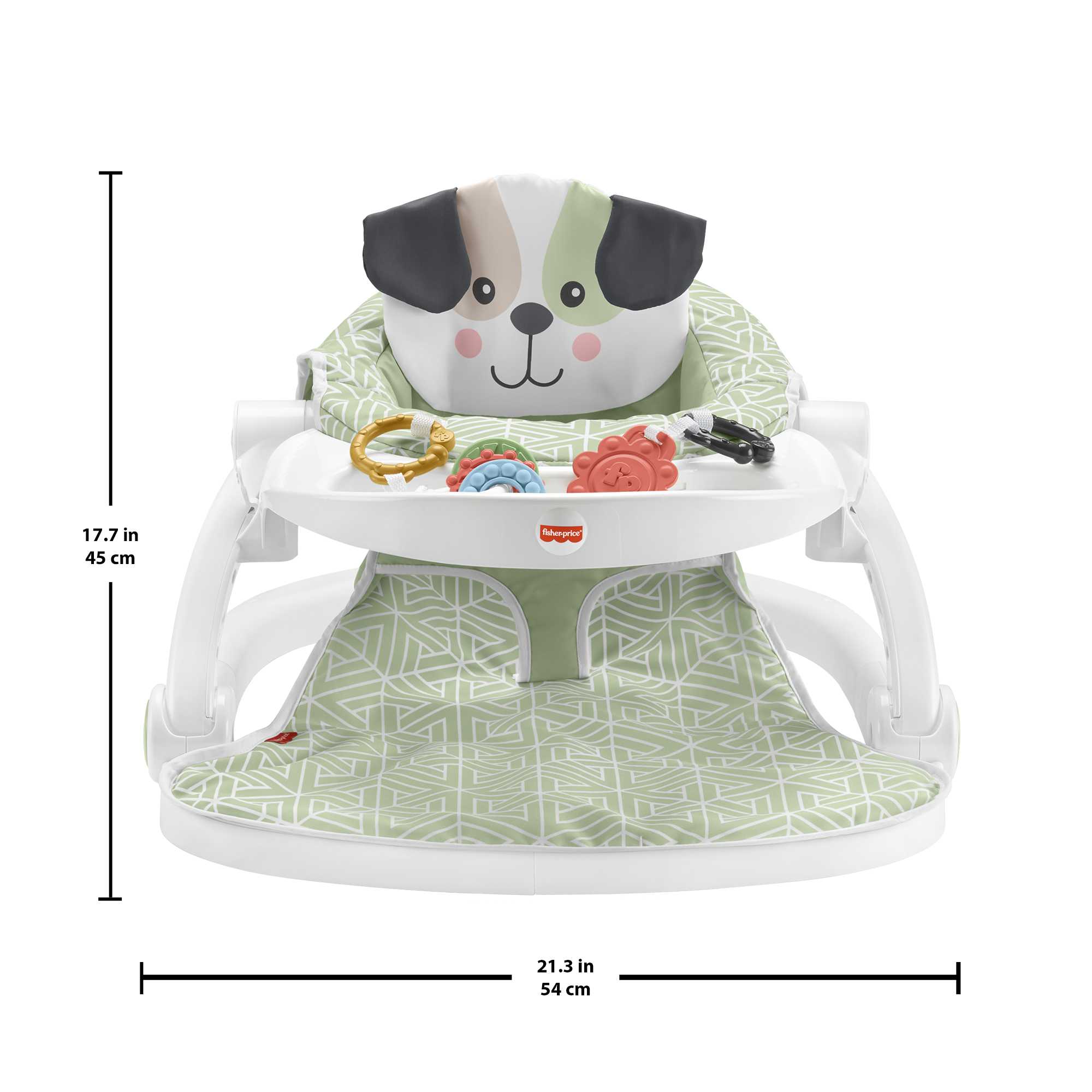 Fisher-Price Sit-Me-Up Seat Portable Baby Chair With Snack Tray And Newborn Toys, Puppy Perfection - Image 6