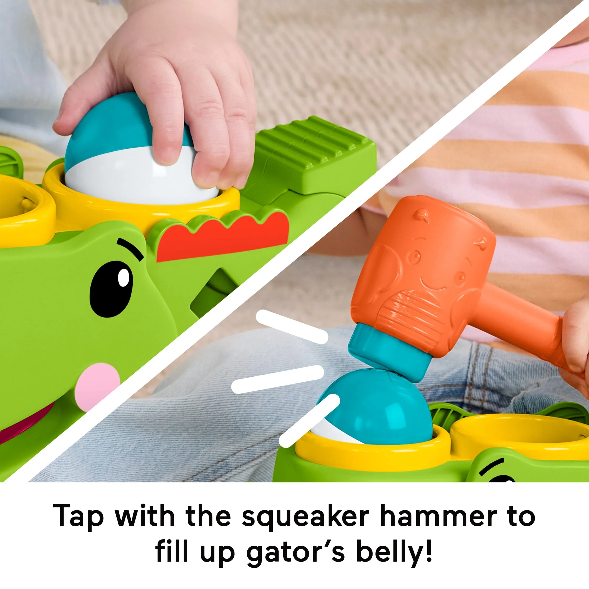 Fisher-Price Sit & Tap Rolligator, Pounding Activity Toy For Baby Crawling Play, 3 Balls & Hammer - Image 4