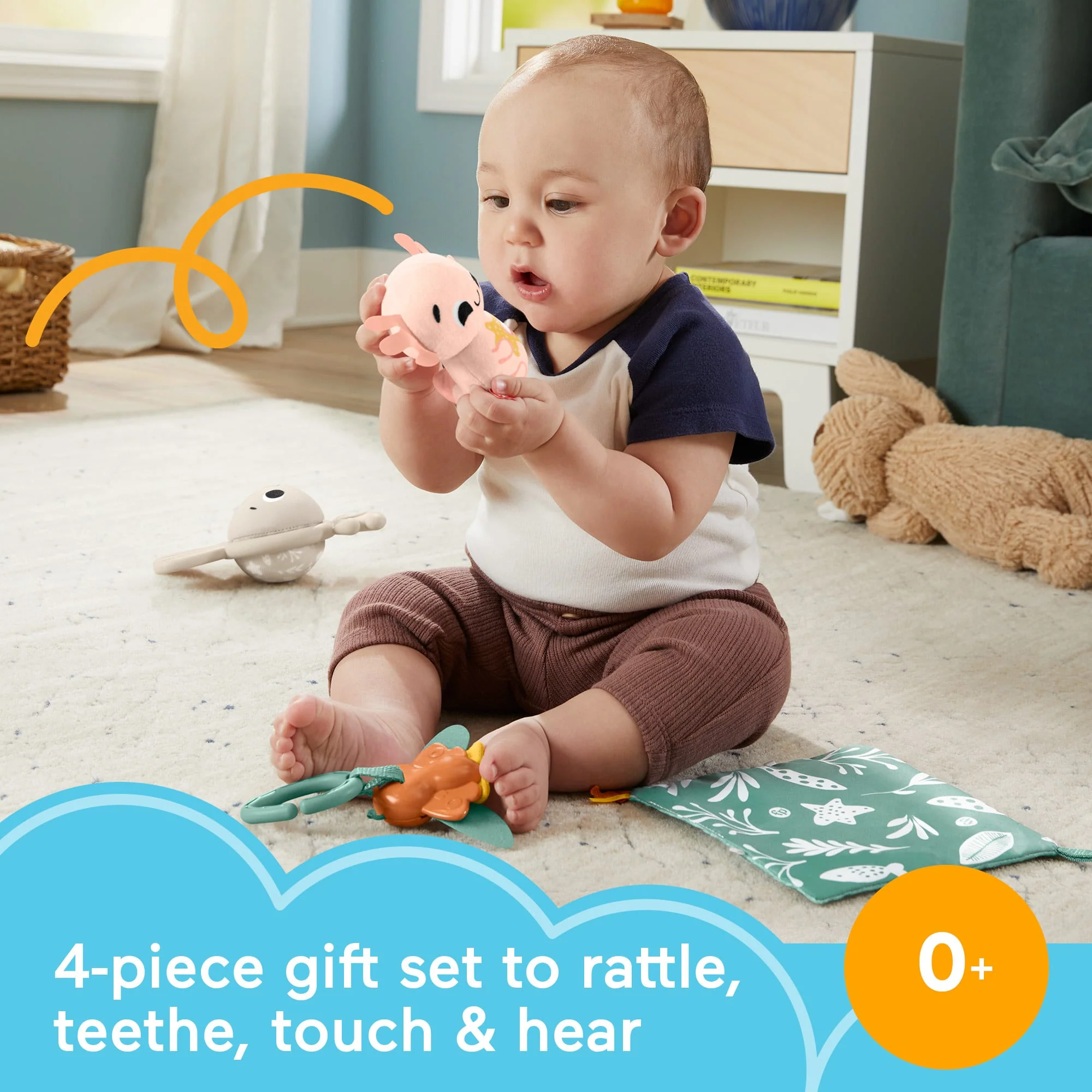 Fisher Price So Many Senses Gift Set, 4 Baby Sensory Toys With Fine Motor Activities - Image 2