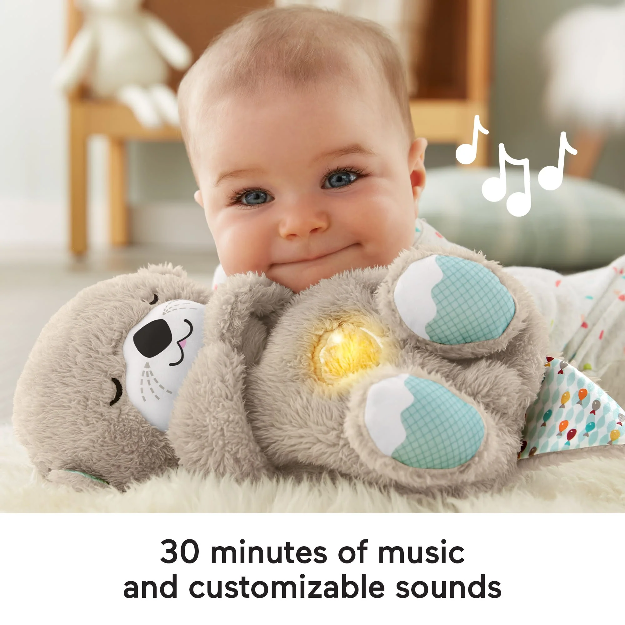 Fisher-Price Soothe 'n Snuggle Otter, Plush Baby Toy, Sound Machine With Breathing Motion - Image 4