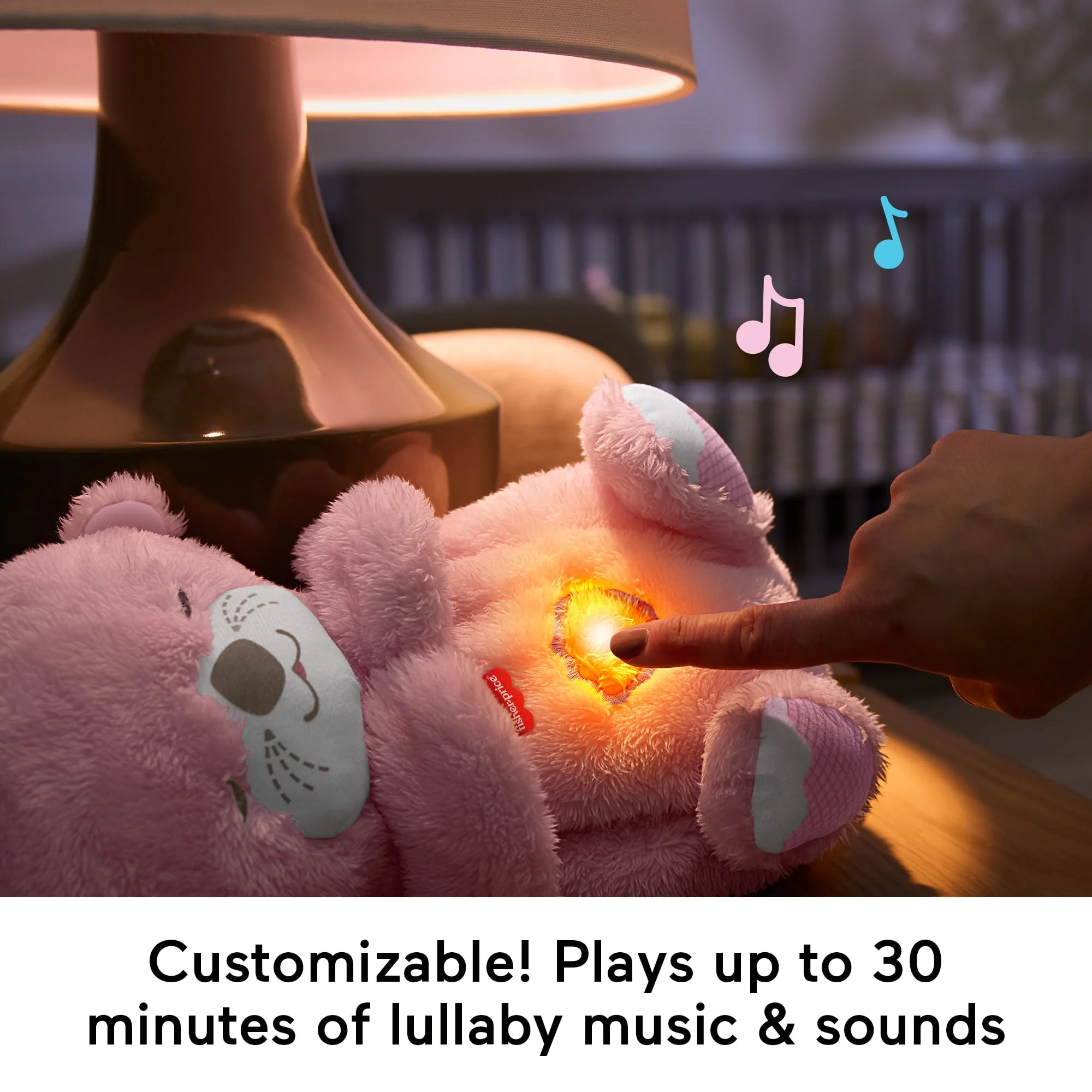 Fisher-Price Soothe 'n Snuggle Otter, Pink Plush Baby Toy, Sound Machine With Breathing Motion - Image 4