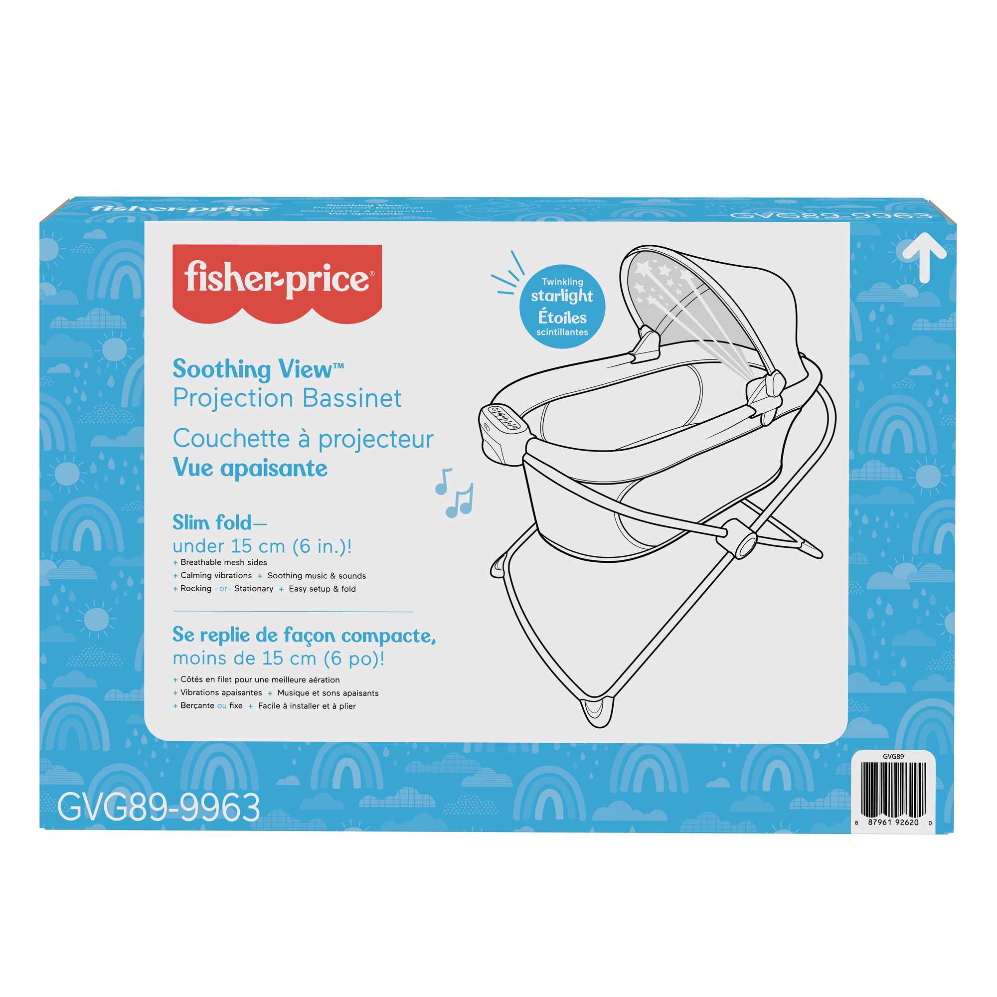 Fisher-Price Soothing View Projection Bassinet - Rainbow Showers - Image 6
