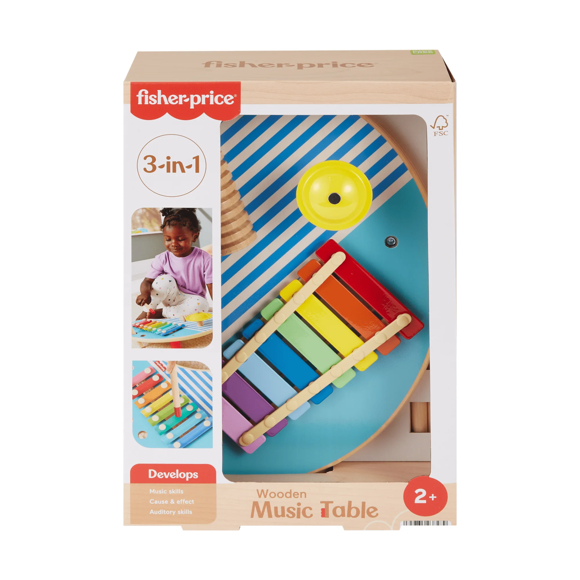 Fisher-Price Table Musicale en Bois, Percussions, 3Éléments en Bois - Image 6