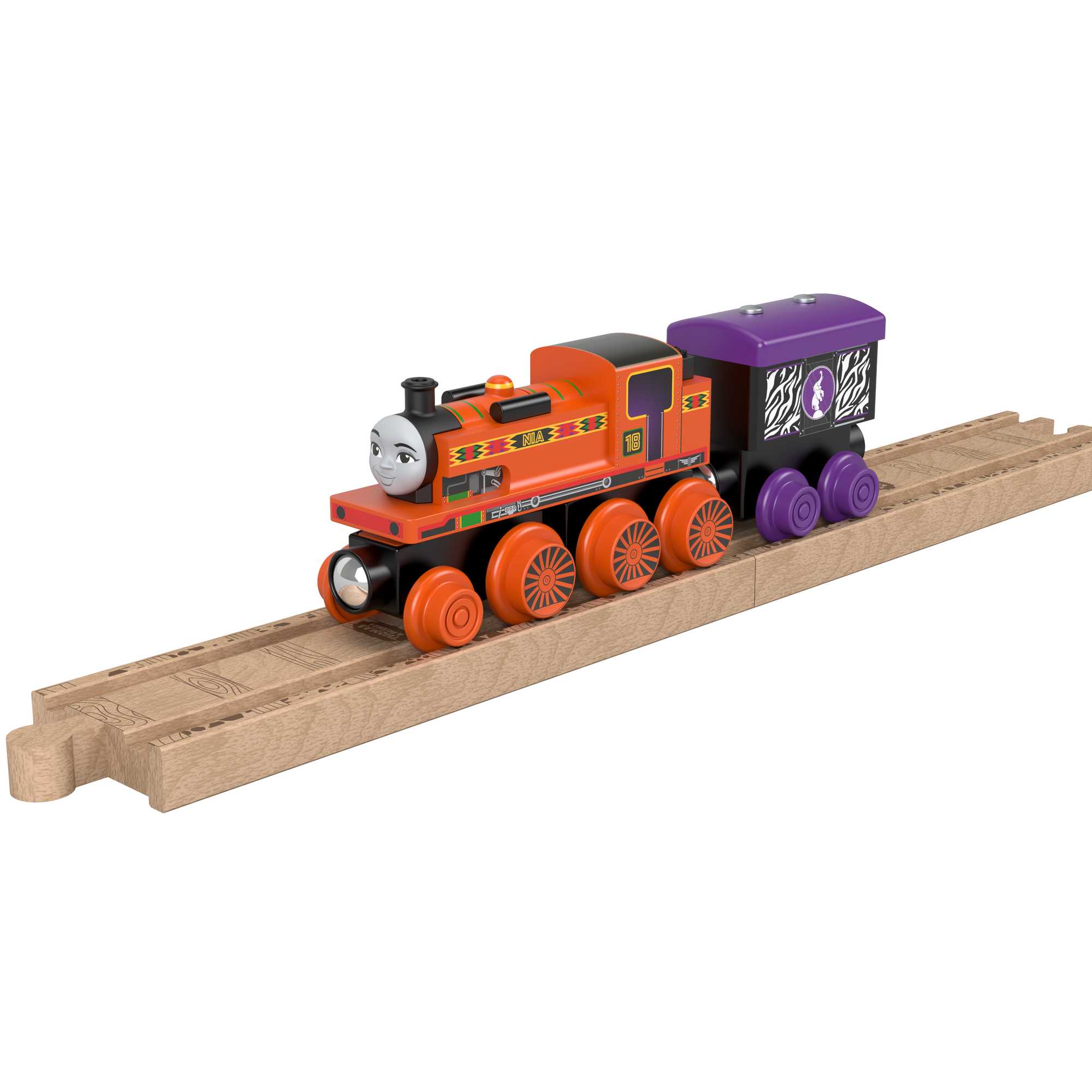 Fisher-Price Thomas et ses Amis Piste en Bois Locomotive Nia et Wagon - Image 4