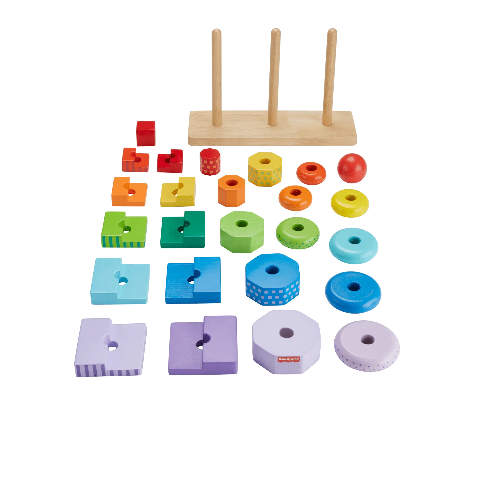 Fisher-Price Trieur de Formes Empilo en Bois, Triage, 26 Éléments - Image 5