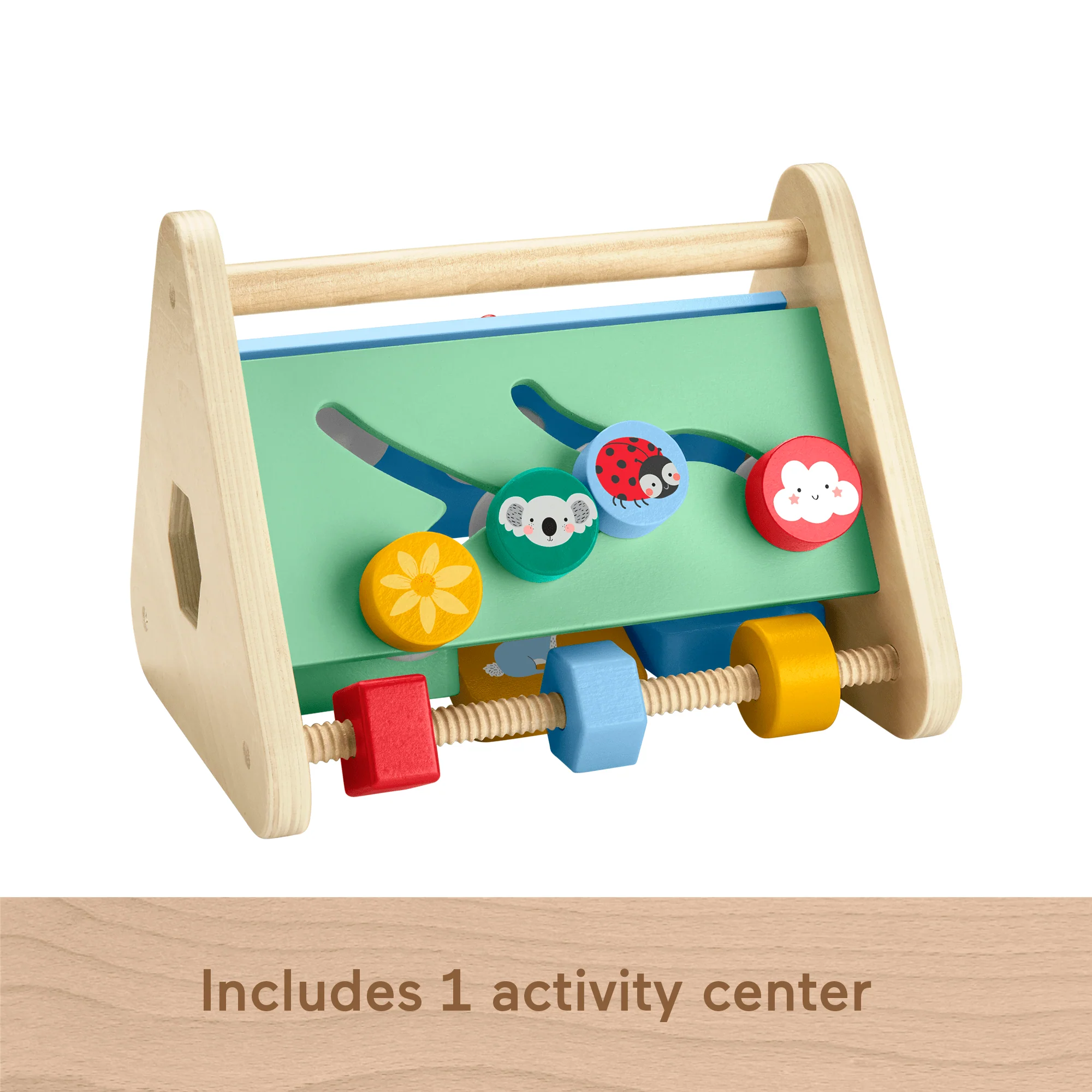 Fisher-Price Wooden Activity Triangle, 3-Sided Fine Motor Toy For Baby, 1 Wood Piece - Image 5
