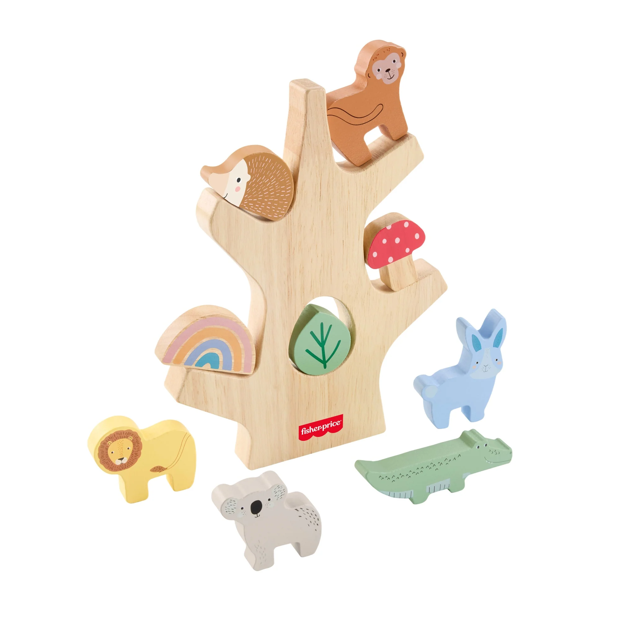 Fisher-Price Wooden Balance Tree Preschool Stacking Activity Toy, 10 Wood Pieces - Image 6