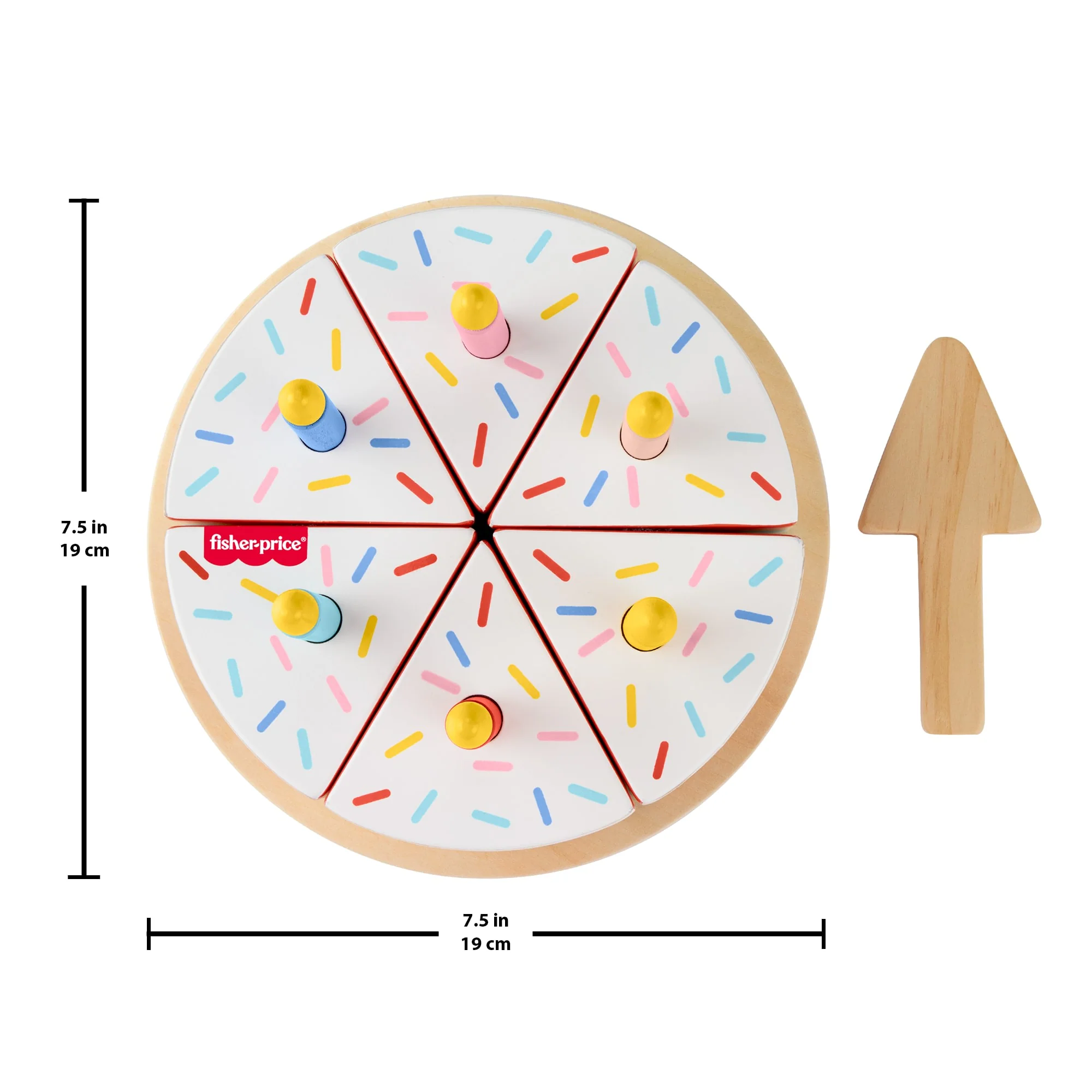 Fisher-Price Wooden Cake, Pretend Food Decorating Set For Preschool Kids, 14 Wood Pieces - Image 6