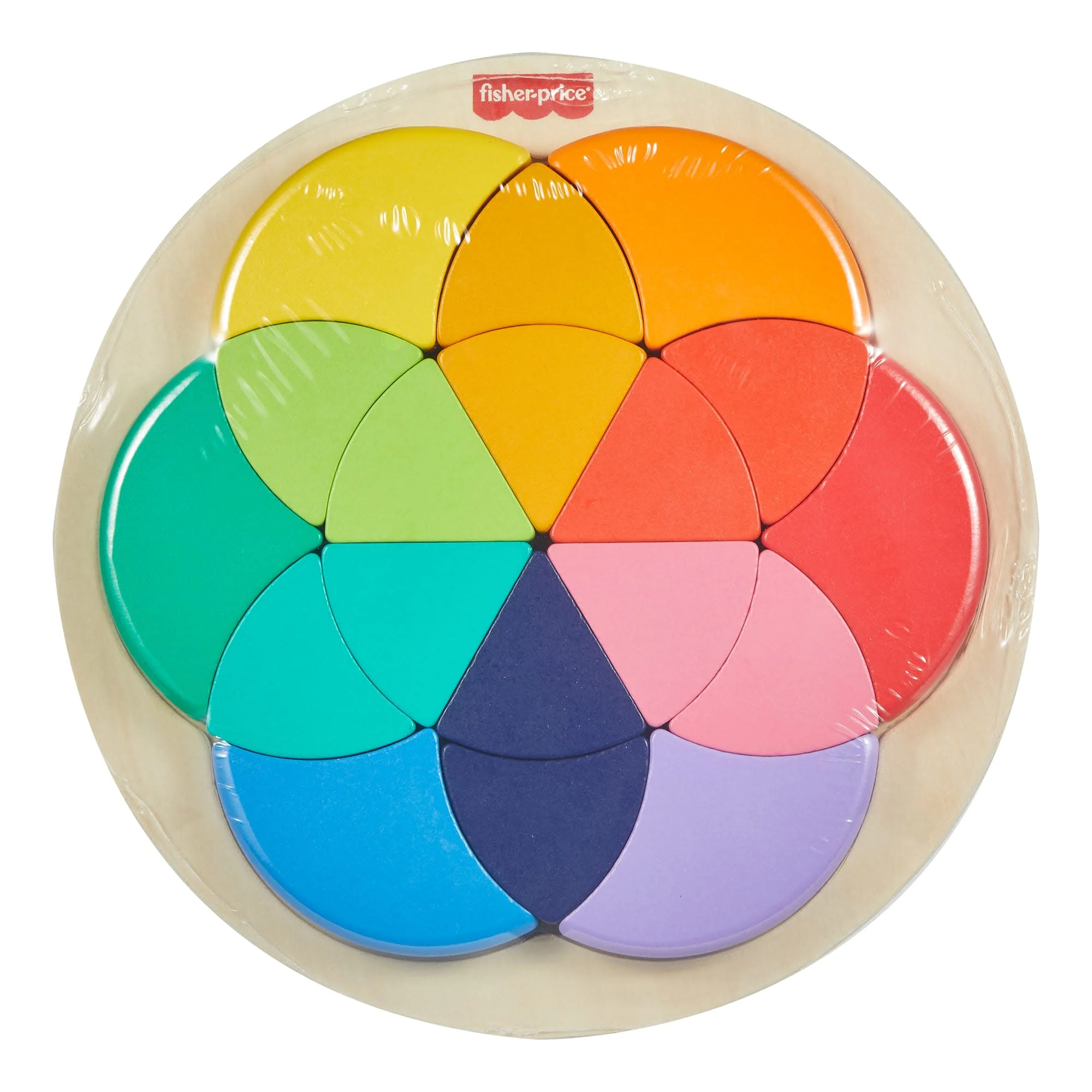 Fisher-Price Wooden Color Wheel Puzzle, Shape-Sorting Play For Preschool Kids, 19 Wood Pieces - Image 6