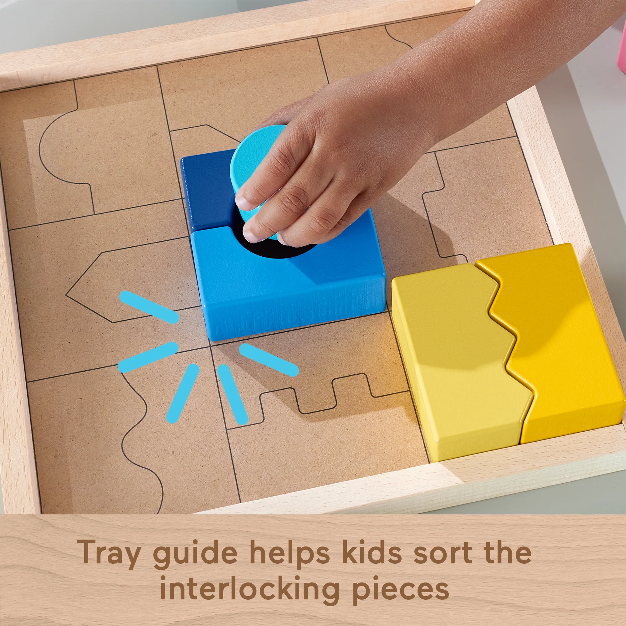 Fisher-Price Wooden interlocking Blocks Puzzle For Toddlers & Kids, 20 Wood Pieces - Image 3