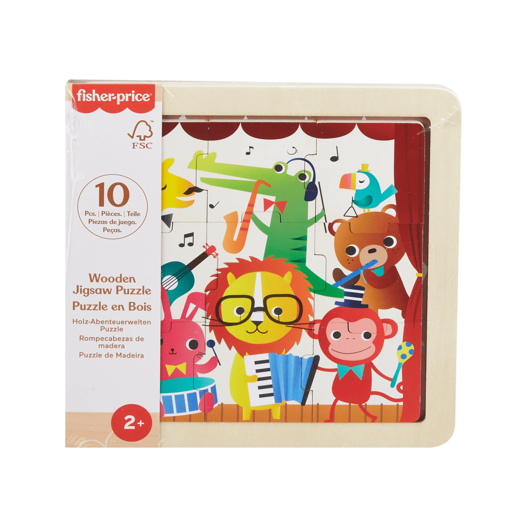 Fisher-Price Wooden Jigsaw Puzzle Music Theme For Toddlers & Preschool Kids, 9 Wood Pieces - Image 10