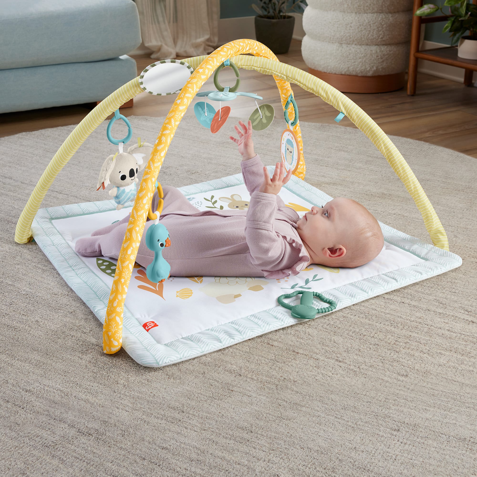 Fisher-Price Mon Tapis D’Éveil Sensimals, 6Jouets Sensoriels - Image 2