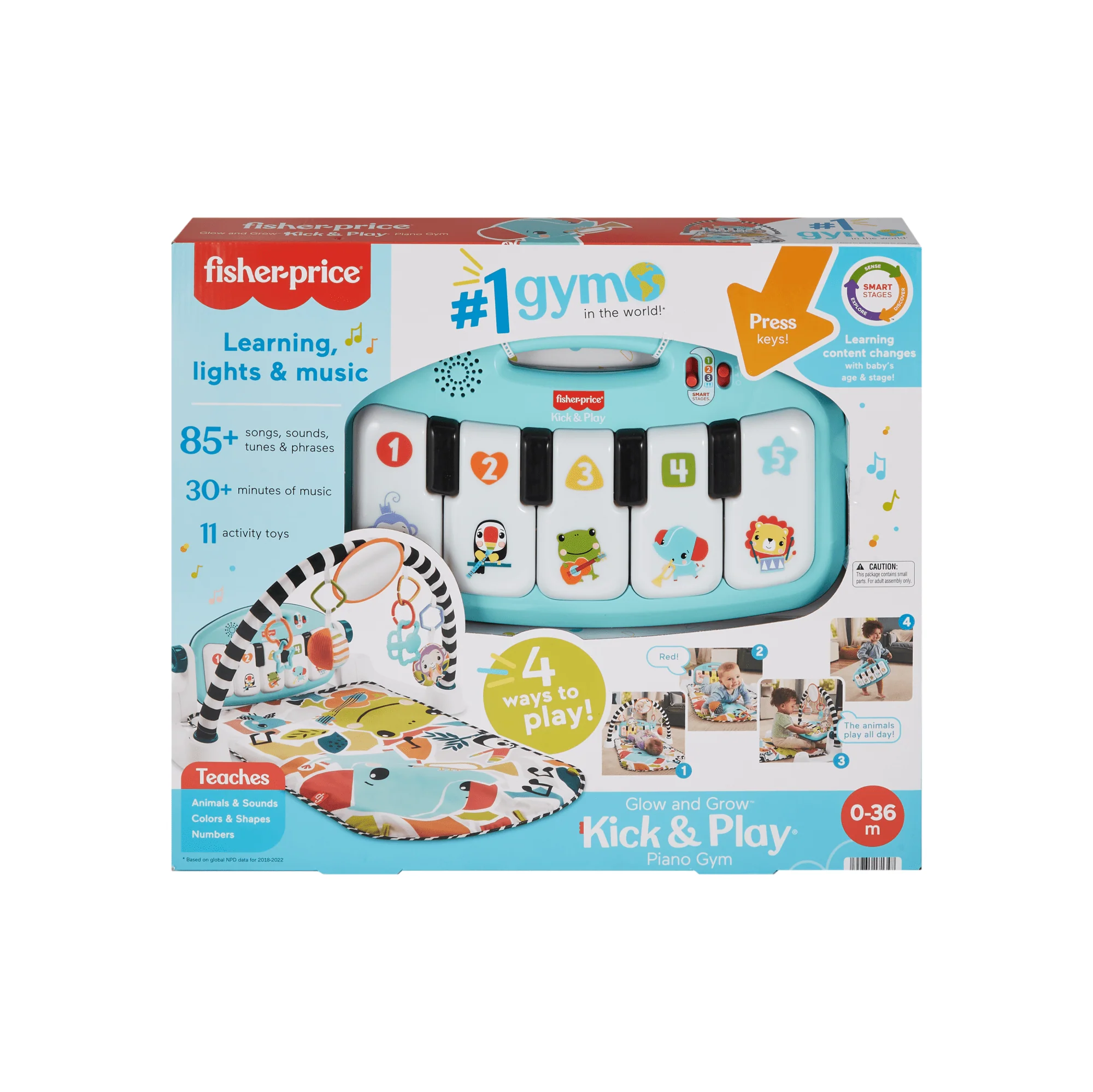 Fisher-Price  Tapis Piano Lumières et Apprentissage, Pour Bébé, Bleu - Image 5