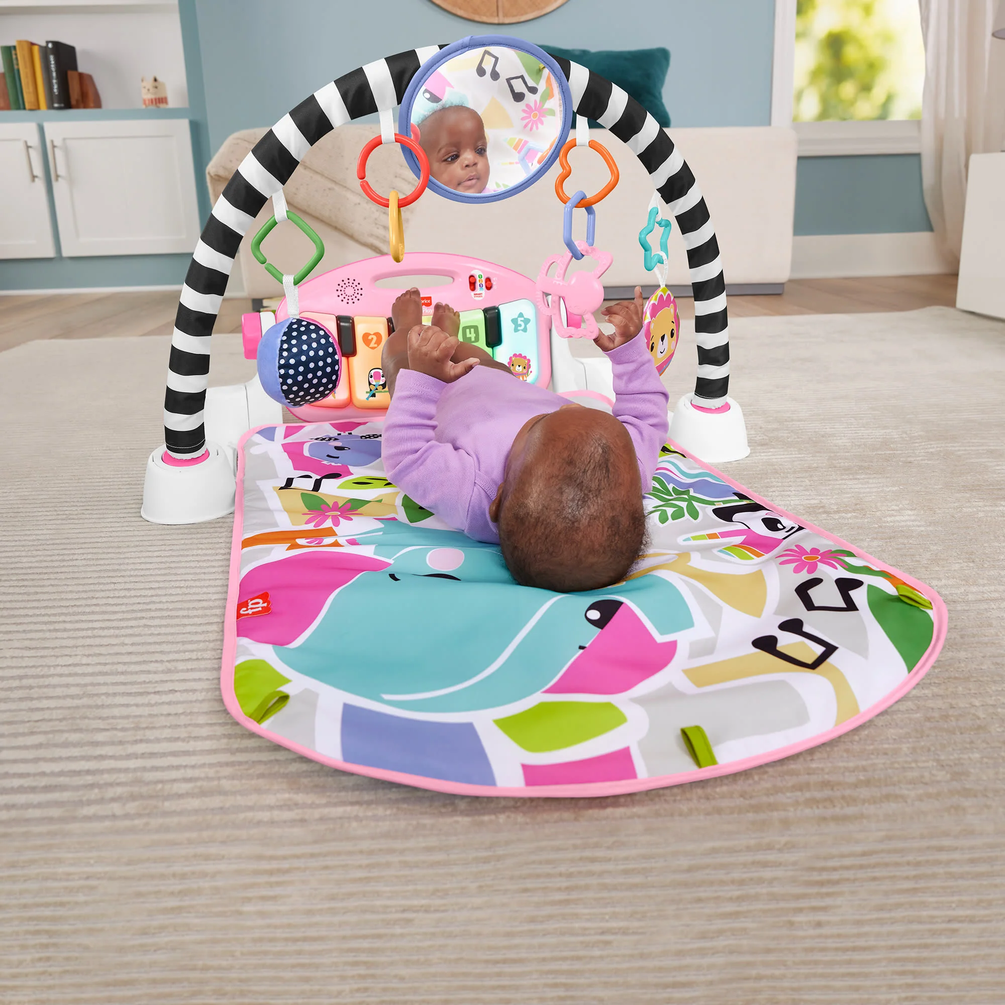 Fisher-Price  Tapis Piano Lumières et Apprentissage, Pour Bébé, Rose - Image 2