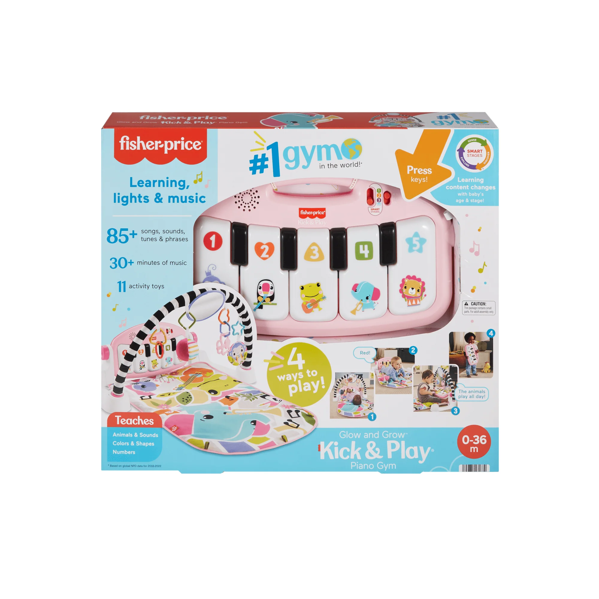 Fisher-Price  Tapis Piano Lumières et Apprentissage, Pour Bébé, Rose - Image 6
