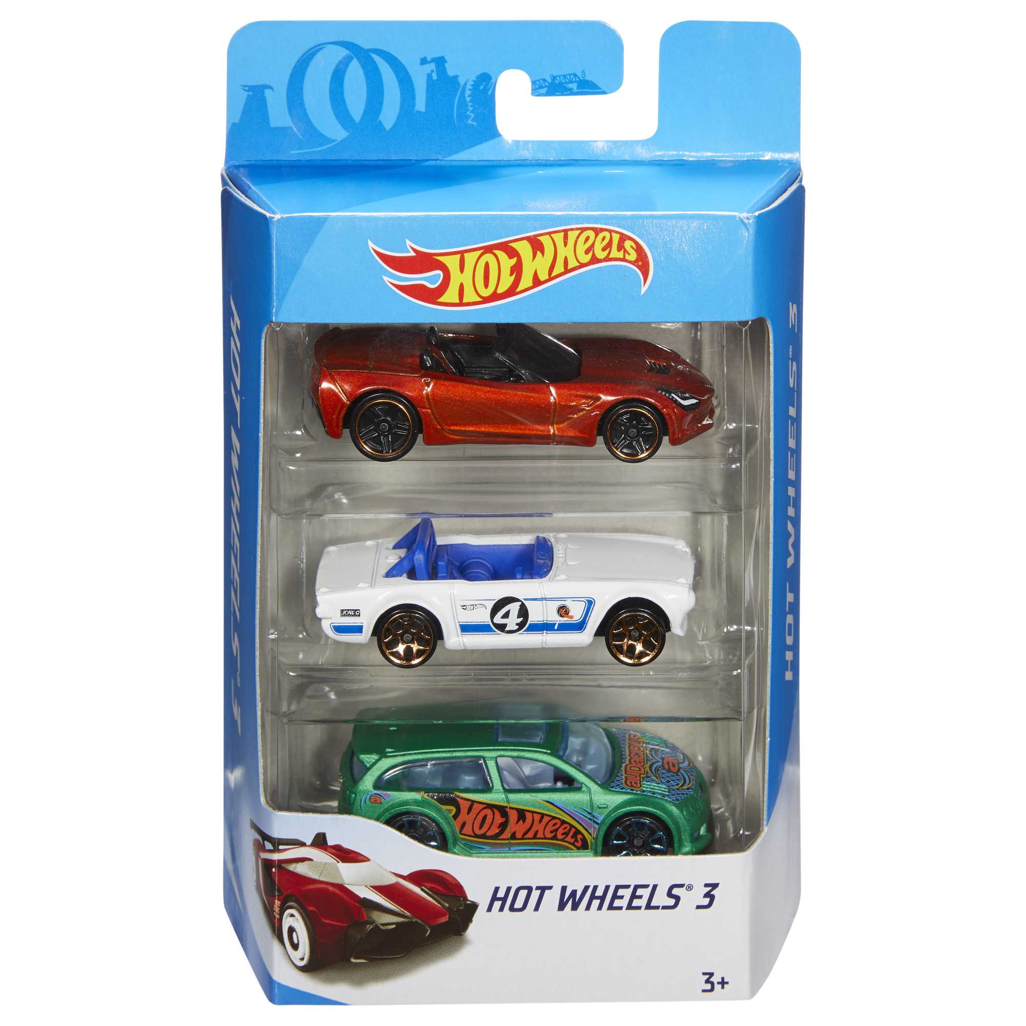 Hot Wheels 1:64 Scale Toy Cars & Trucks, 3-Pack - Image 6