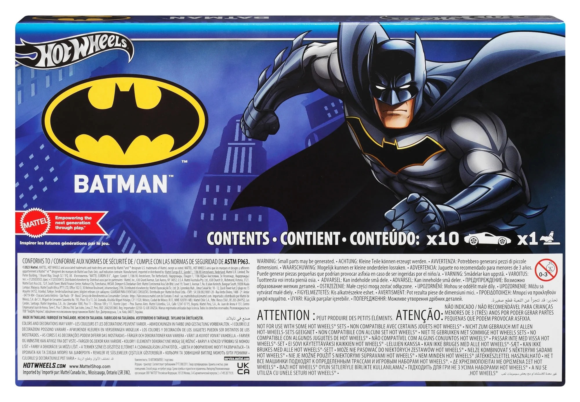 Hot Wheels 1:64 Scale Batman-Themed Toy Vehicles, Set Of 10 - Image 3