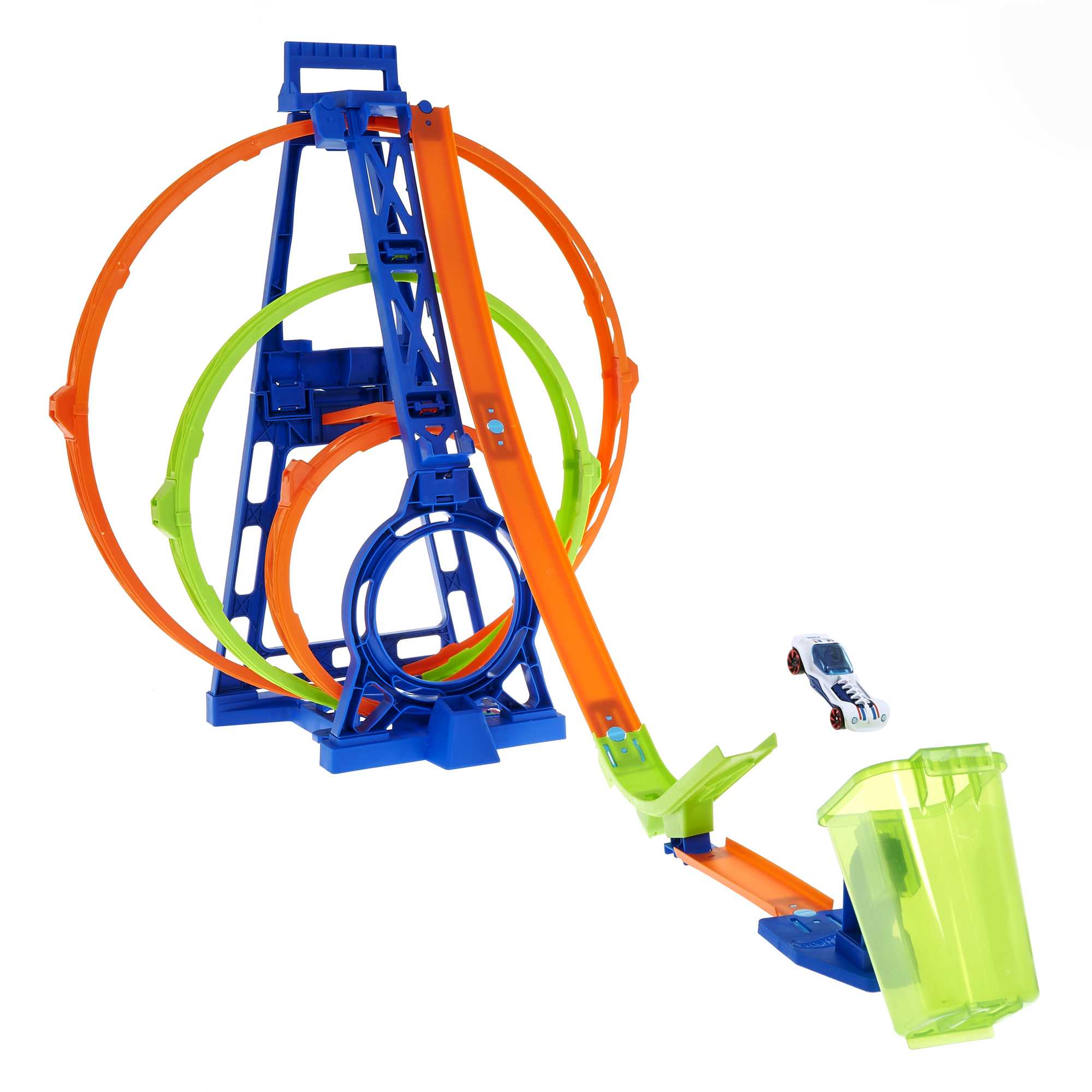 Hot Wheels Track With 1 Hot Wheels Car, Triple Loop Kit Track Set - Image 4