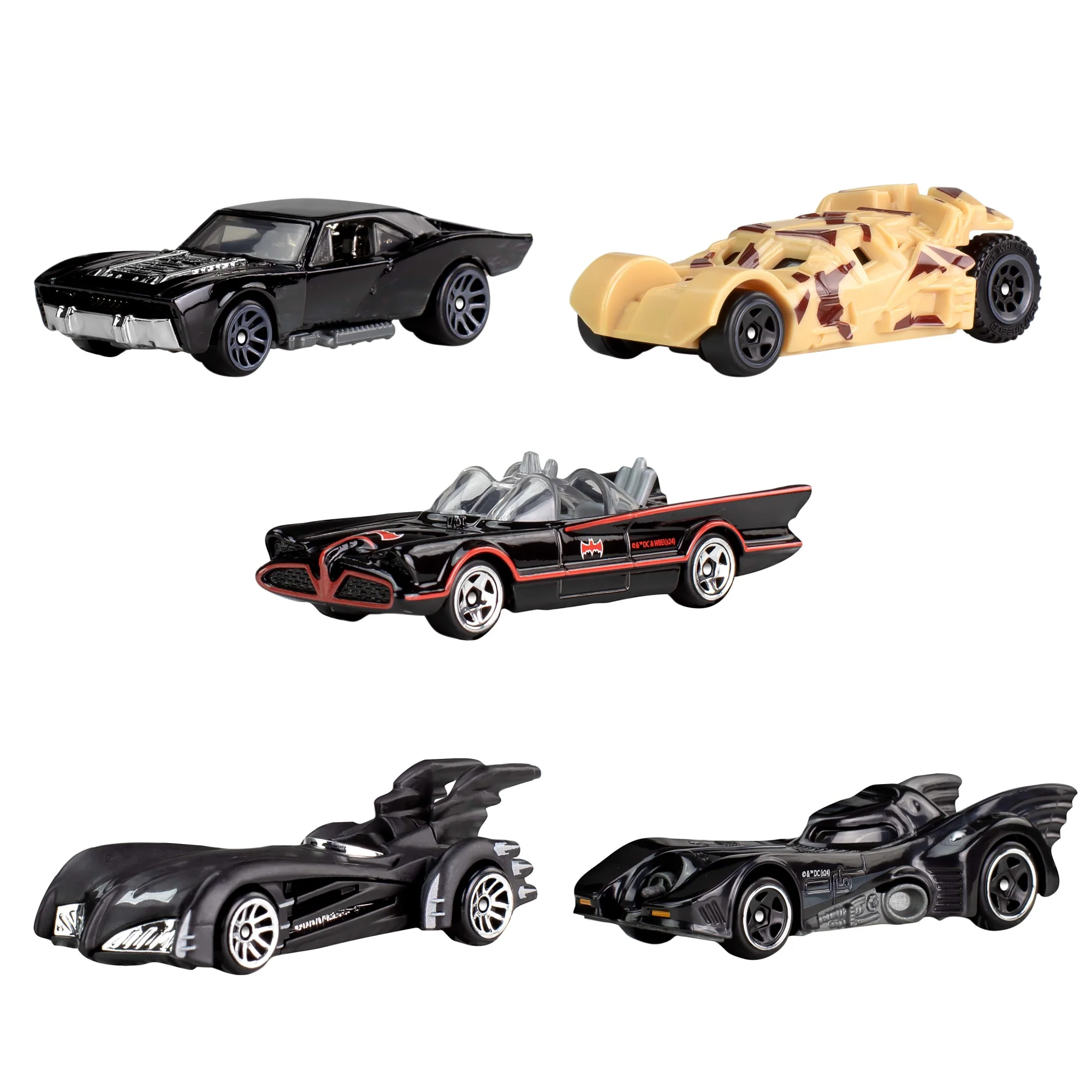 Hot Wheels Batman 85Th Anniversary 5-Pack Of Toy Vehicles, 5 Different Batmobile Replicas - Image 2