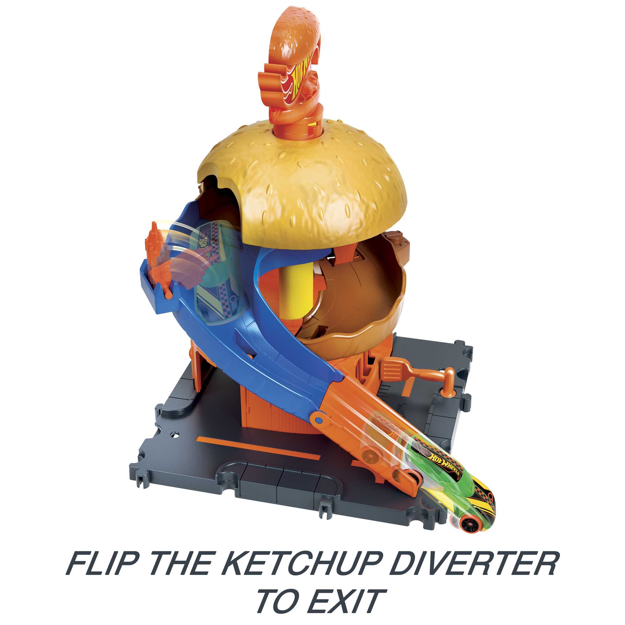Hot Wheels City Burger Drive-Thru Playset, With 1 Toy Car - Image 4