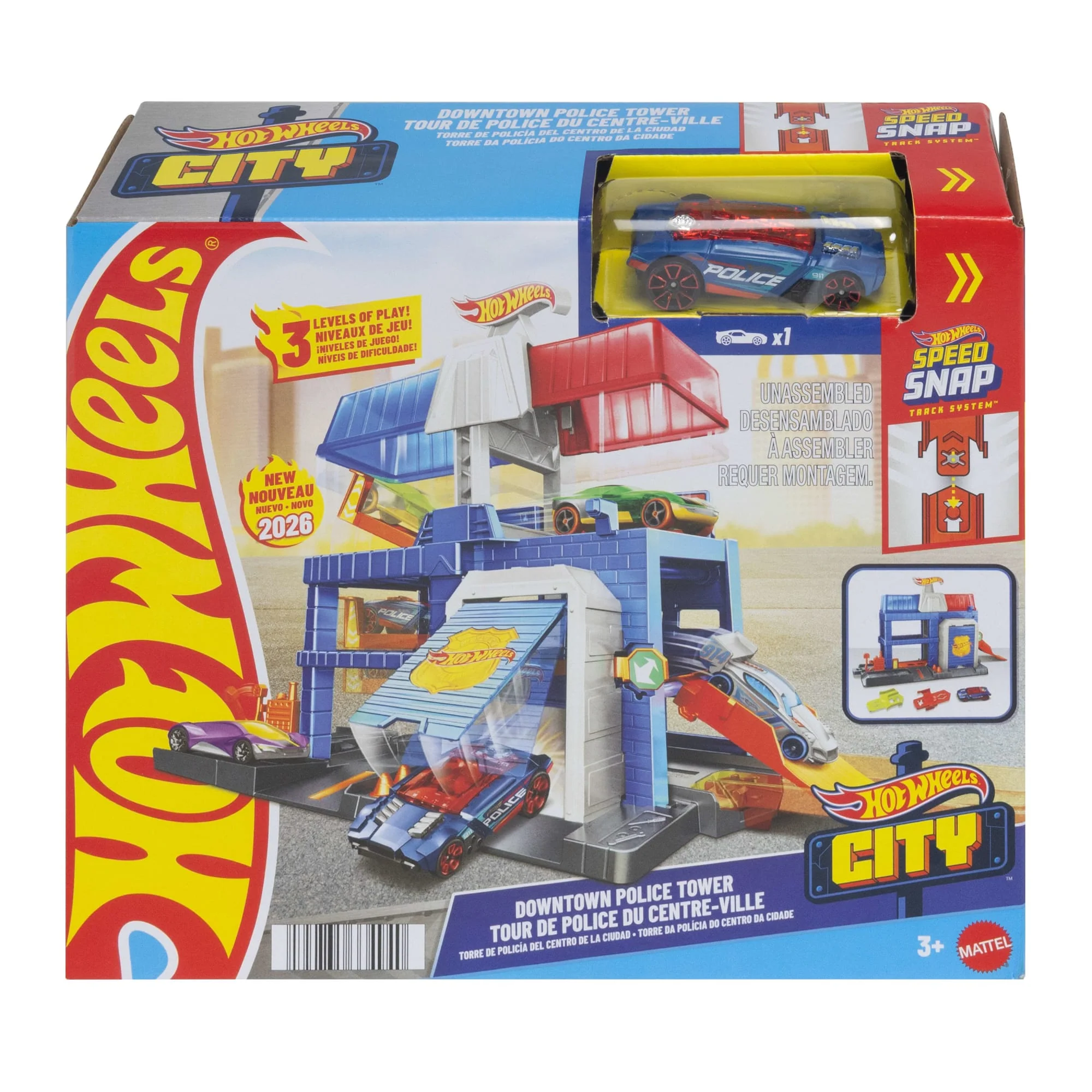 Hot Wheels City Downtown Police Tower Playset & 1:64 Scale Die-Cast Police Toy Car - Image 5