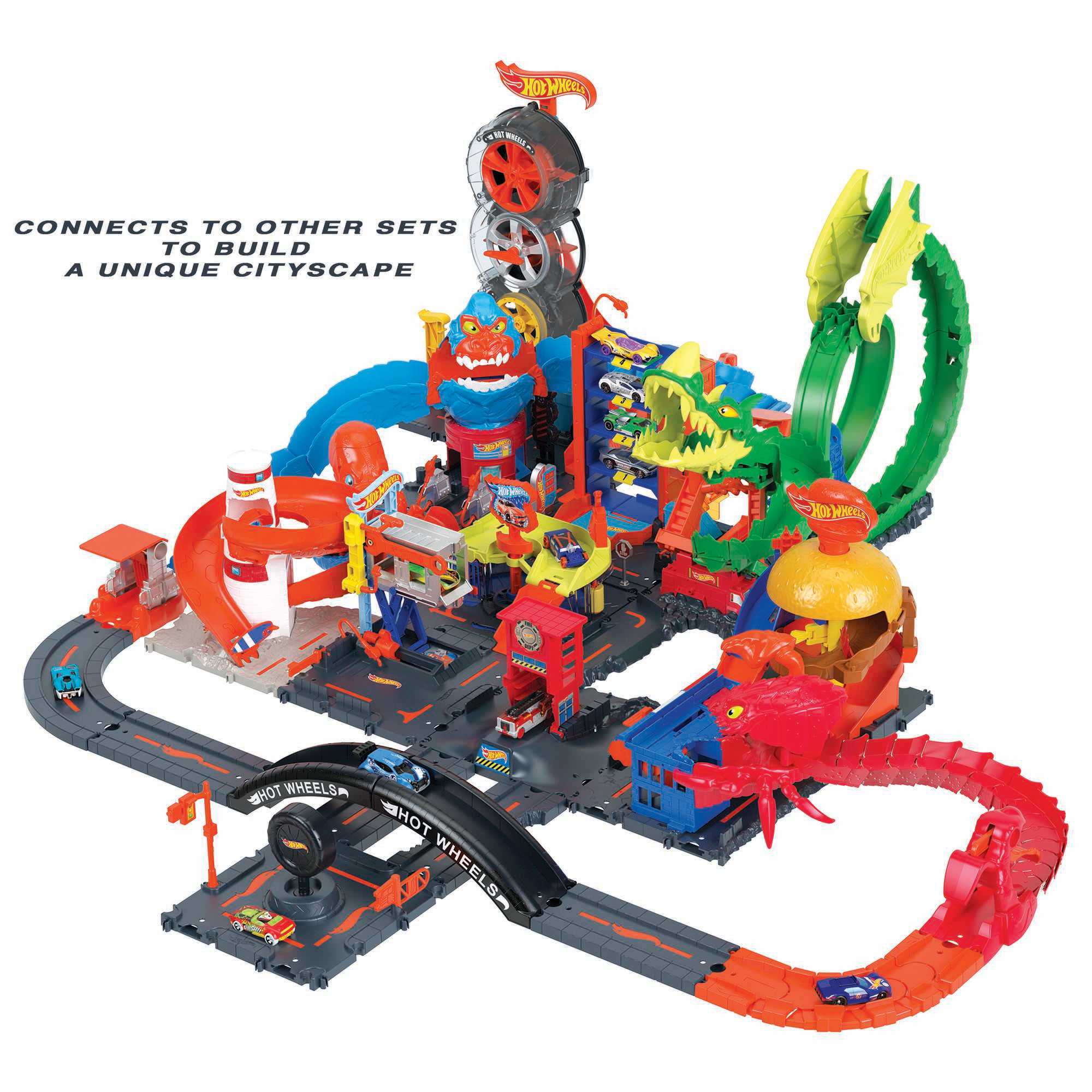 Hot Wheels City Track Pack, 10-Piece Set, With 1 Car, Gift For Kids 4 Years & Older - Image 5