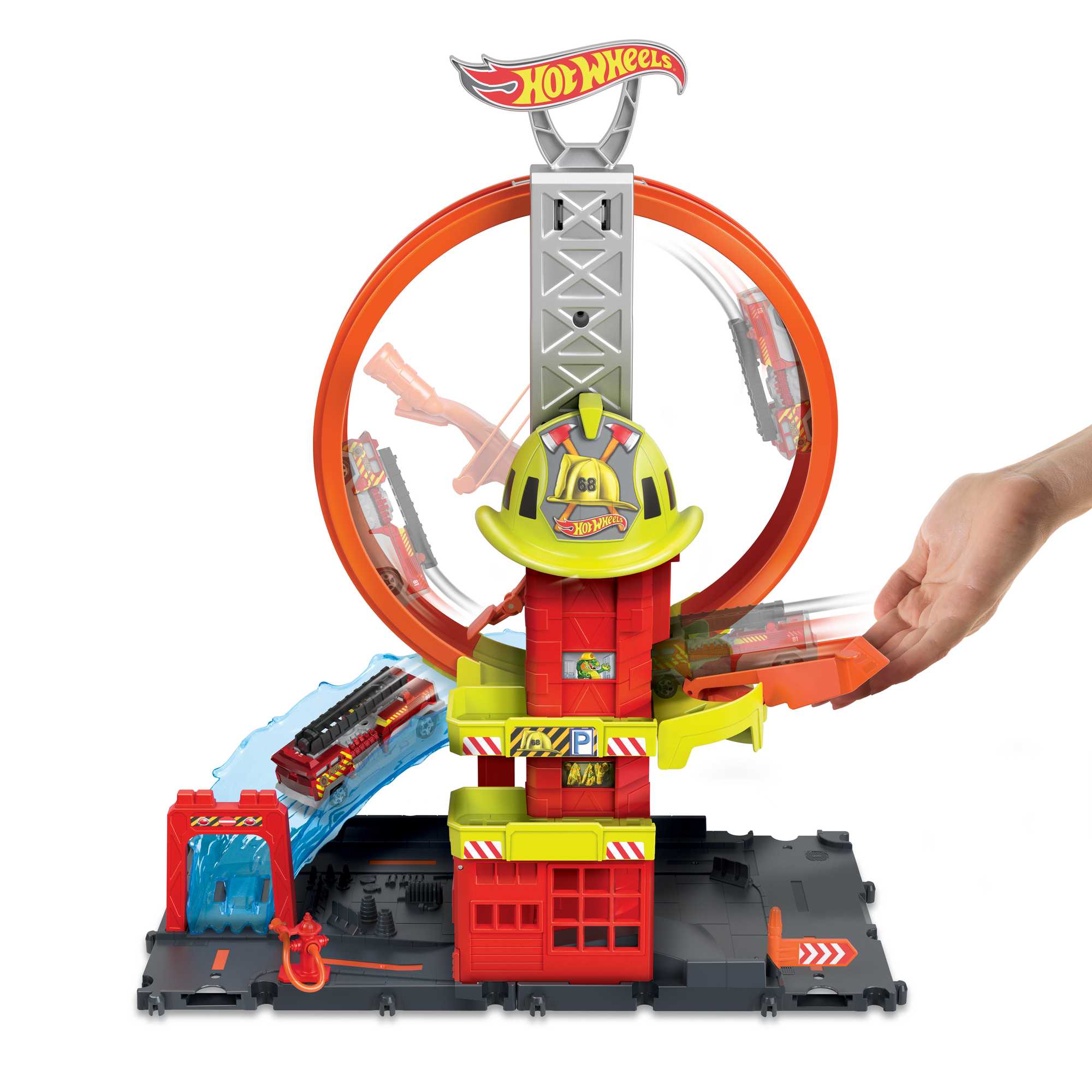 Hot Wheels City-Looping Caserne de Pompiers-Coffret, 1 Camion Inclus - Image 5