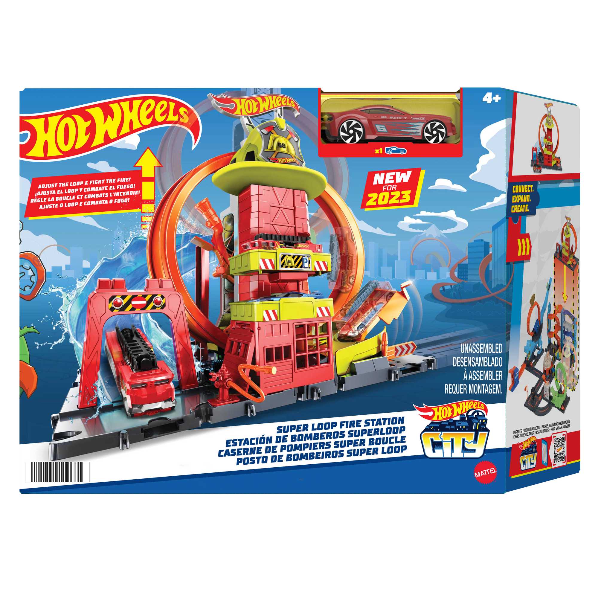 Hot Wheels City-Looping Caserne de Pompiers-Coffret, 1 Camion Inclus - Image 6