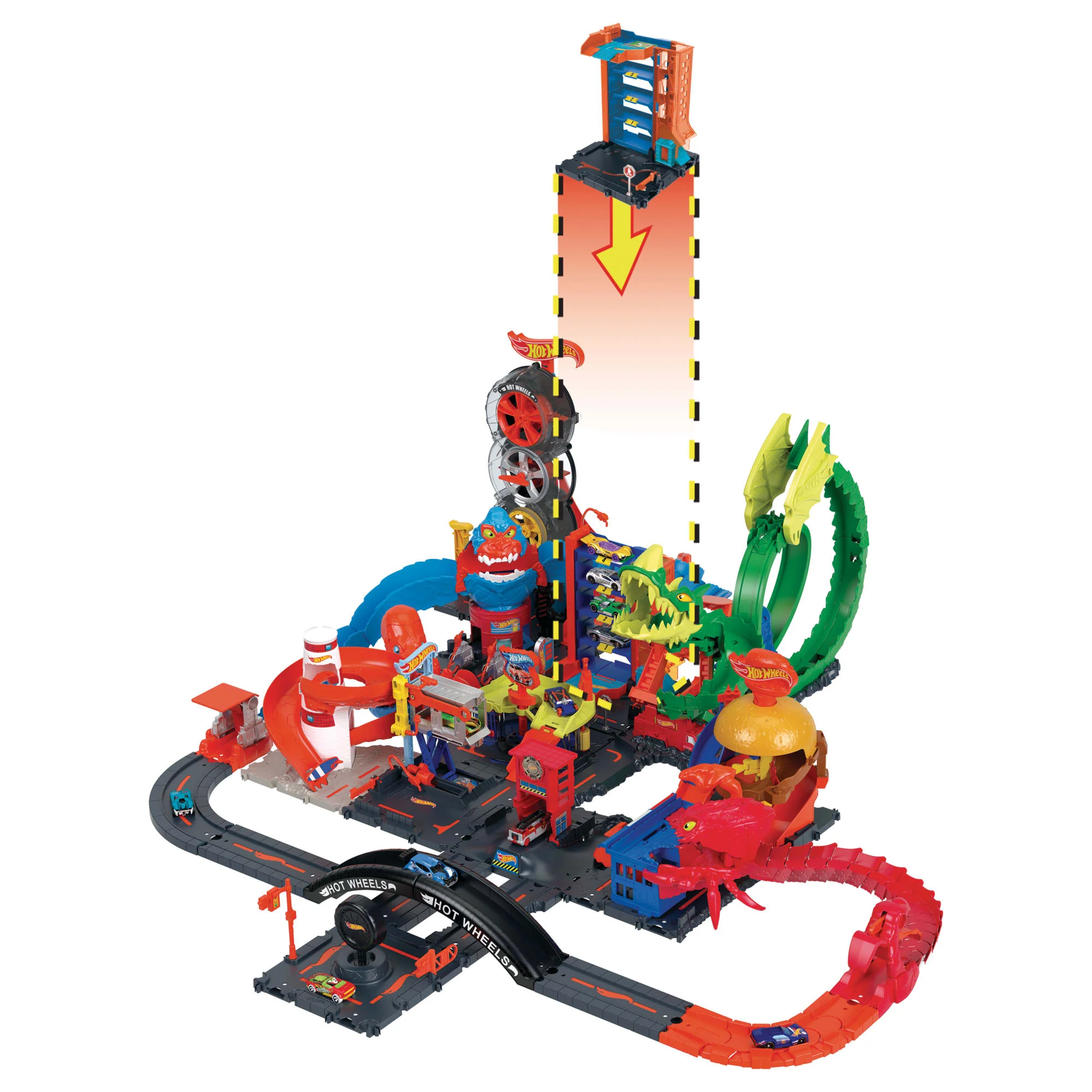 Hot Wheels City Pista de Brinquedo Garage Altura Dupla - Image 4