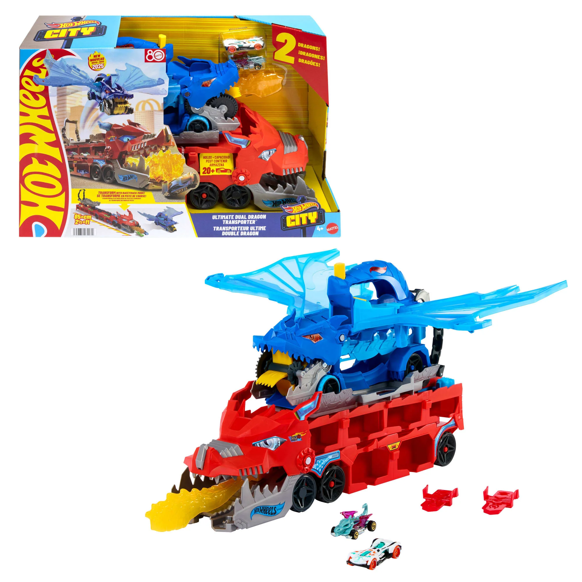 Hot Wheels City Pista de Brinquedo Supertrailer de dragão