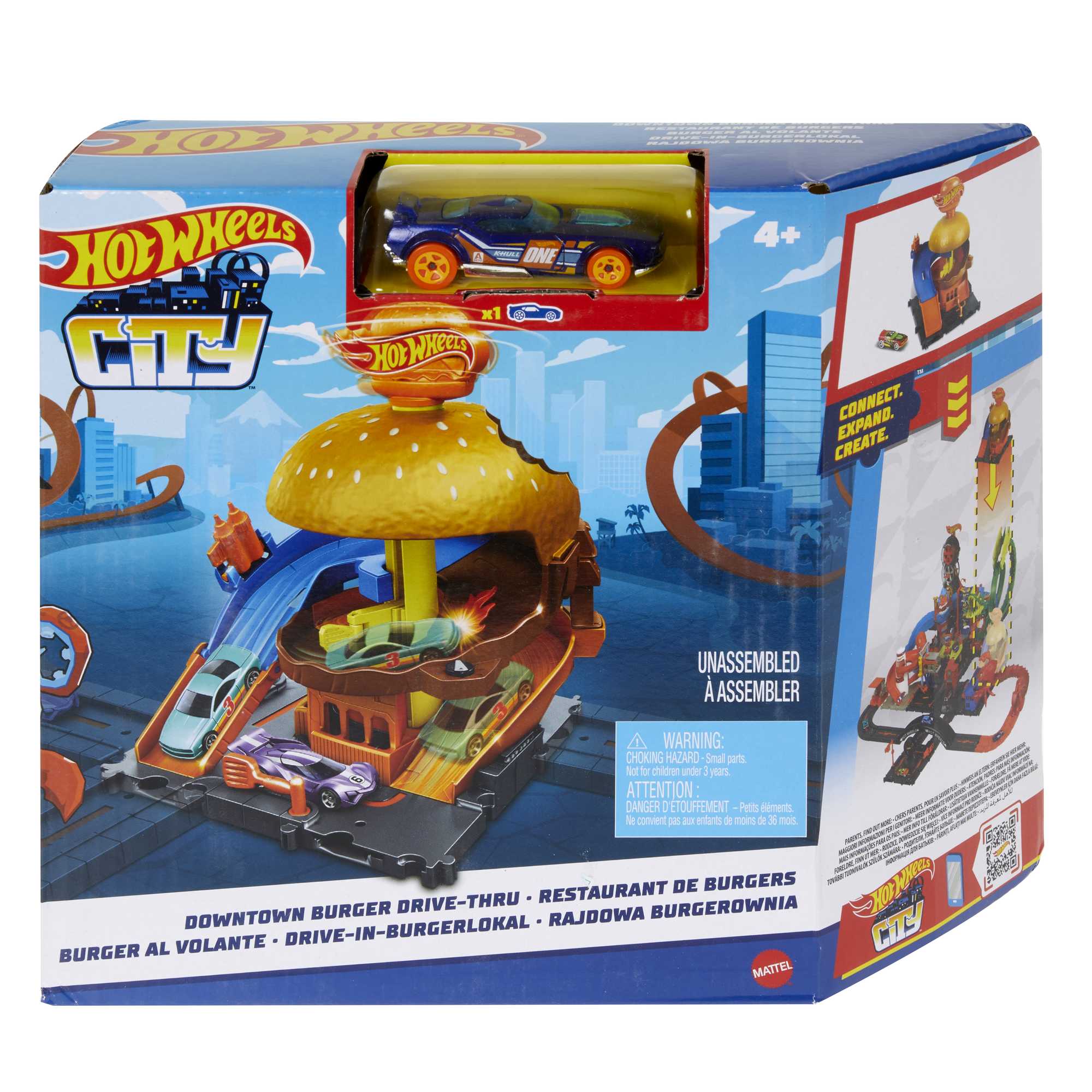 Hot Wheels City Pista de Juguete Tienda de Hamburguesas