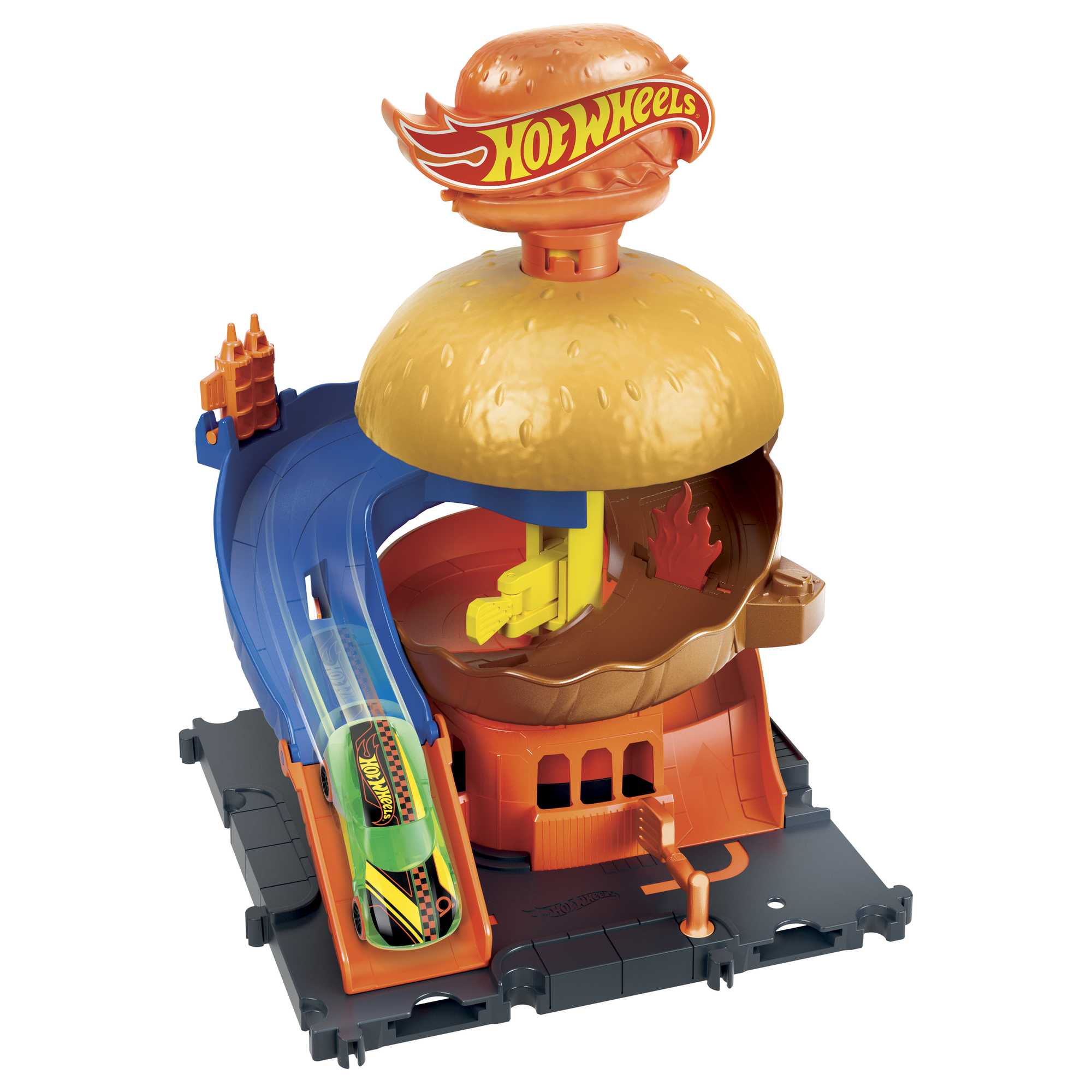 Hot Wheels City Pista de Juguete Tienda de Hamburguesas - Image 5